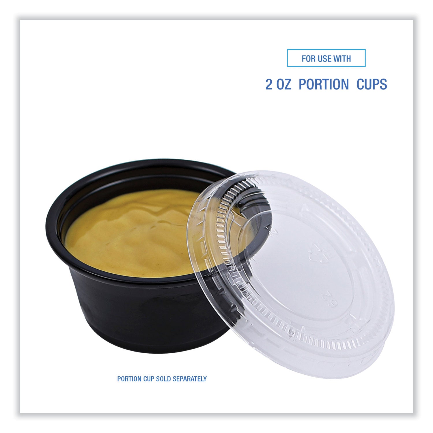 Souffle/Portion Cup Lids, Fits 1.5 oz and 2 oz Portion Cups, Clear, 2,500/Carton