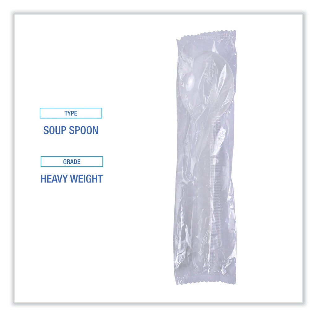 Heavyweight Polystyrene Cutlery, Soup Spoon, White, 1000/Carton