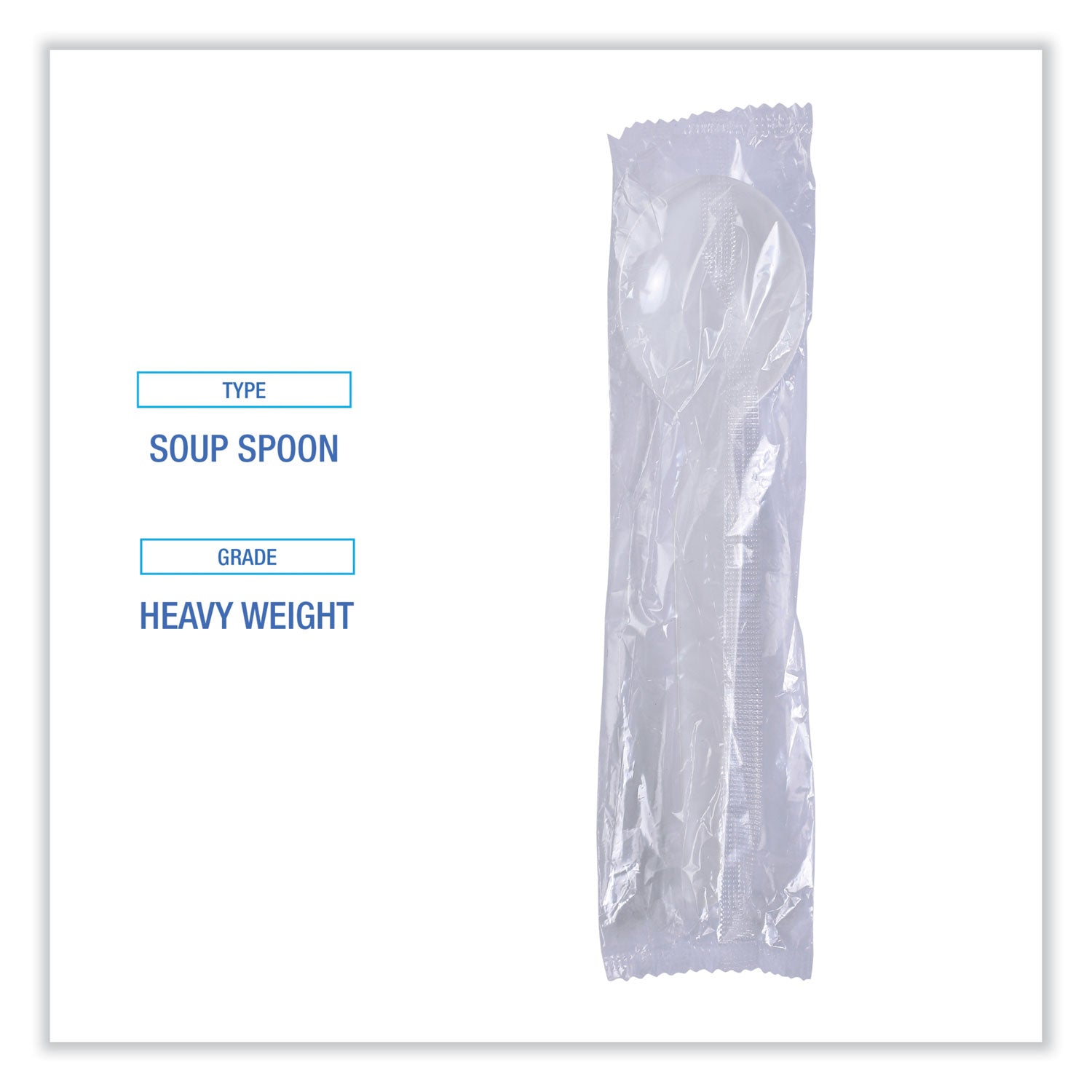Heavyweight Polystyrene Cutlery, Soup Spoon, White, 1000/Carton