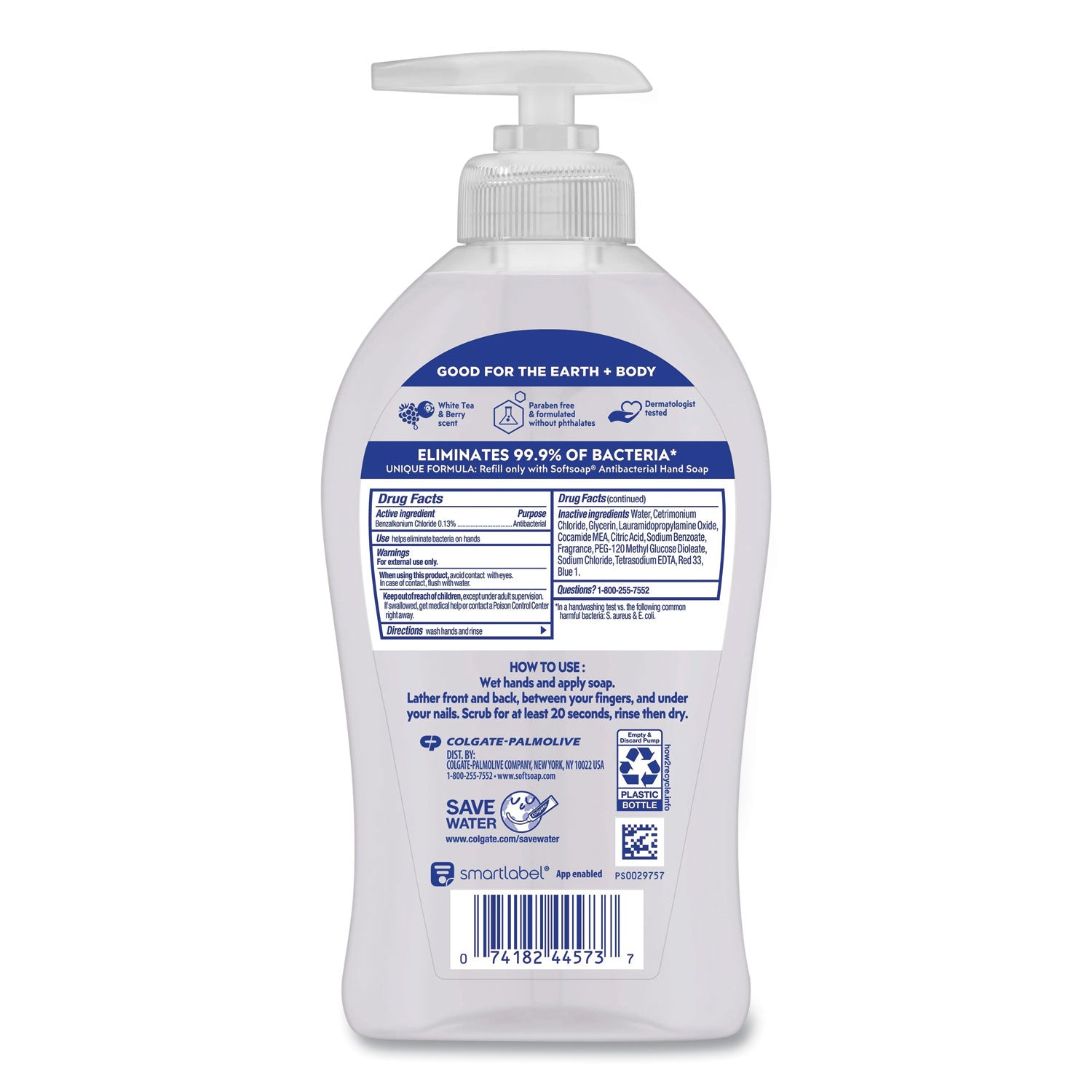 Antibacterial Hand Soap, White Tea and Berry Fusion, 11.25 oz Pump Bottle