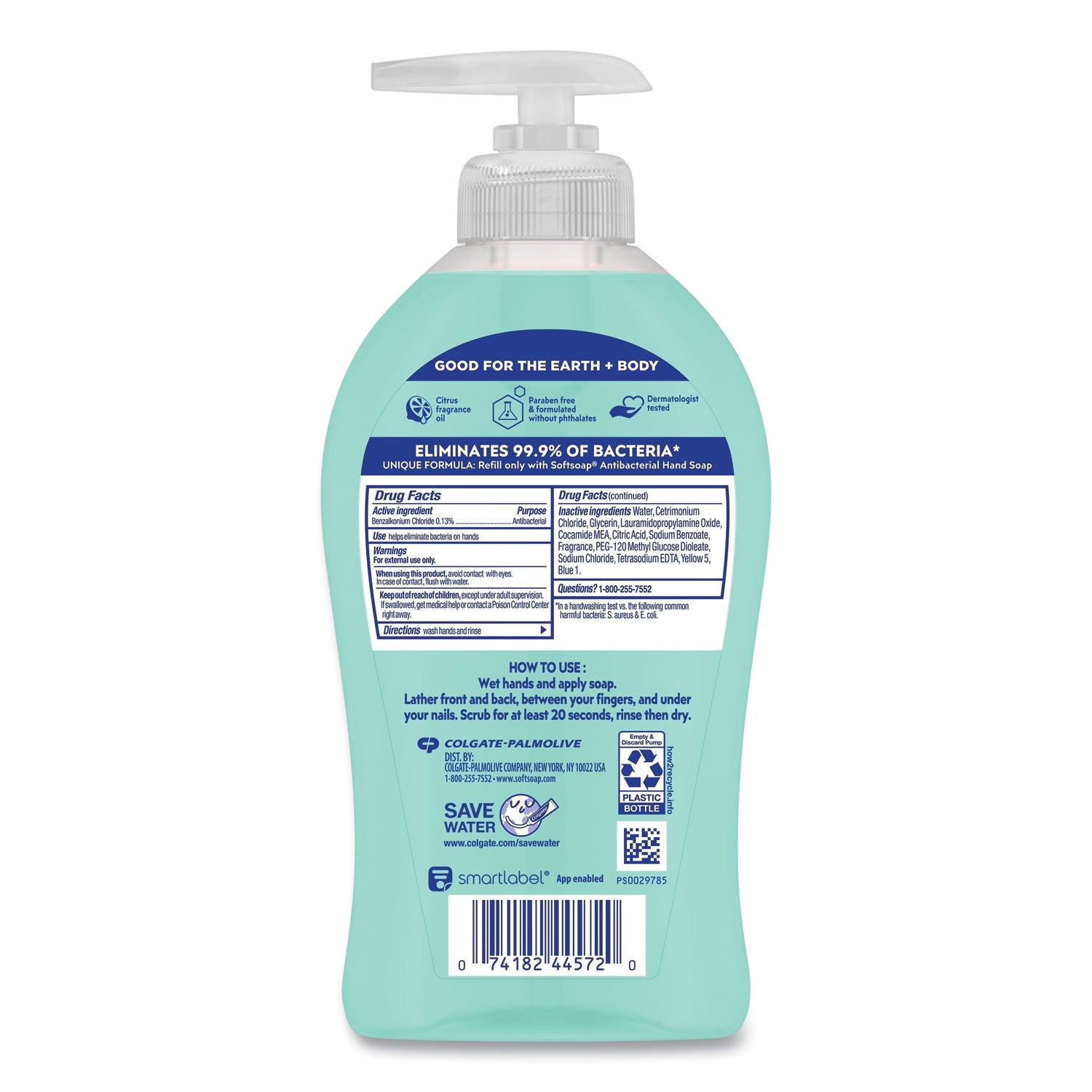 Antibacterial Hand Soap, Fresh Citrus, 11.25 oz Pump Bottle, 6/Carton
