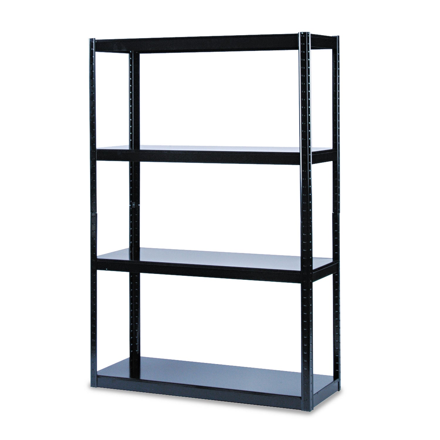Boltless Steel Shelving, Five-Shelf, 48w x 18d x 72h, Black - 