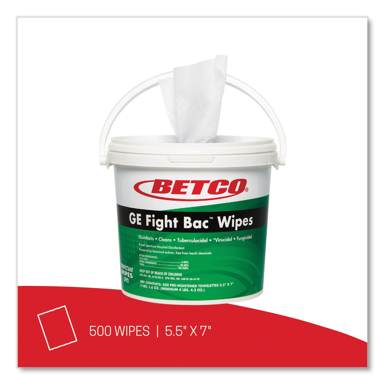 ge-fight-bac-disinfecting-wipes-55-x-7-fresh-scent-500-bucket-4-buckets-carton_bet392f100ct - 2
