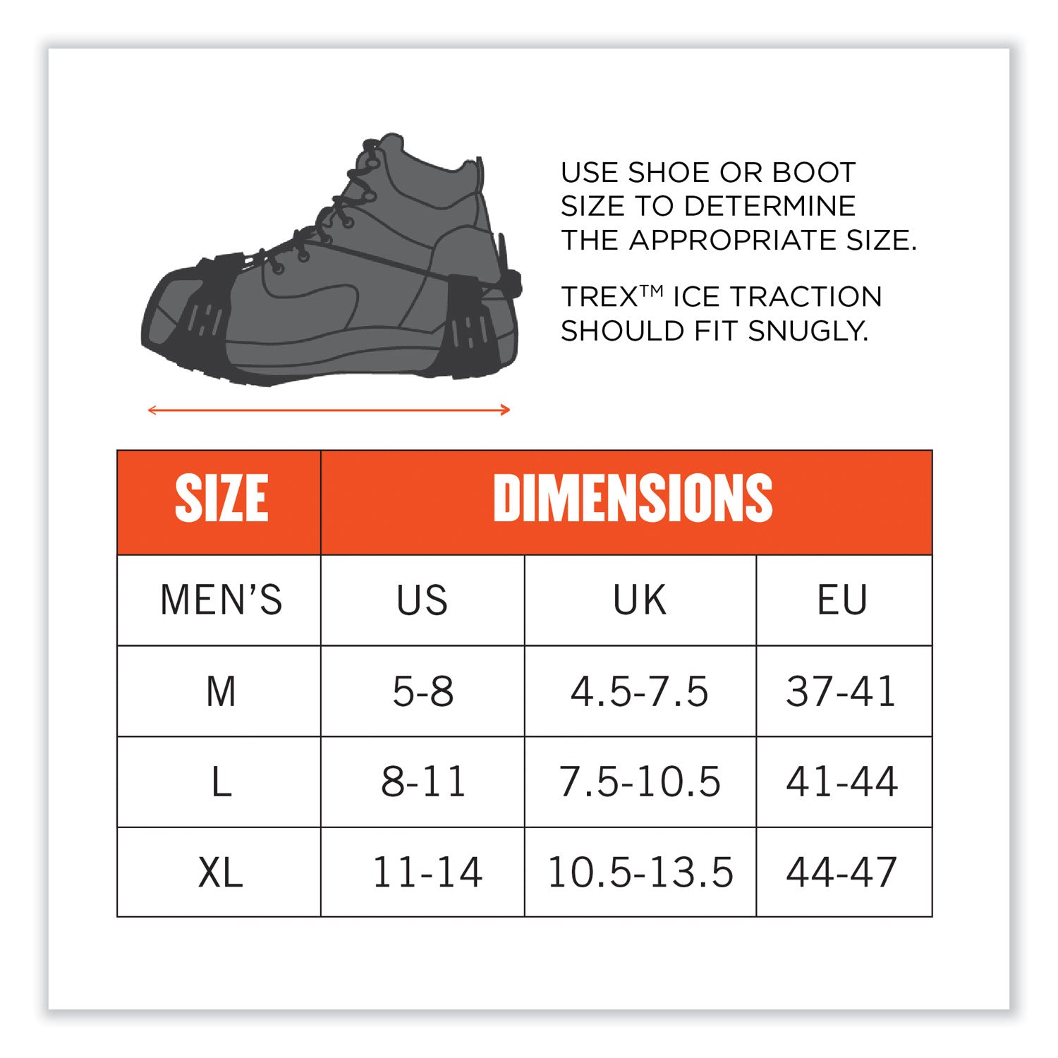 Trex 6310 Adjustable Slip-On Ice Cleats, Medium, Black, Pair, Ships in 1-3 Business Days