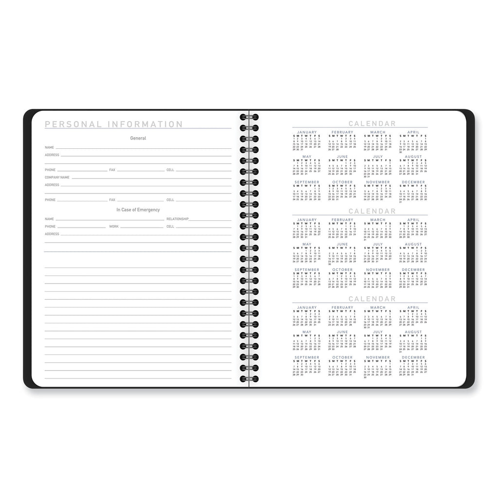 Contempo Lite Academic Year Weekly/Monthly Planner, 8.75 x 7.87, Black Cover, 12-Month (July to June) 2023 to 2024