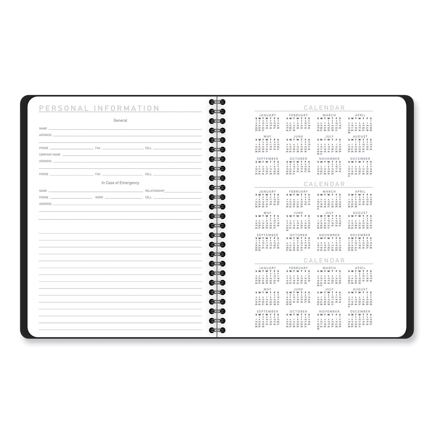 Contempo Lite Academic Year Weekly/Monthly Planner, 8.75 x 7.87, Black Cover, 12-Month (July to June) 2023 to 2024