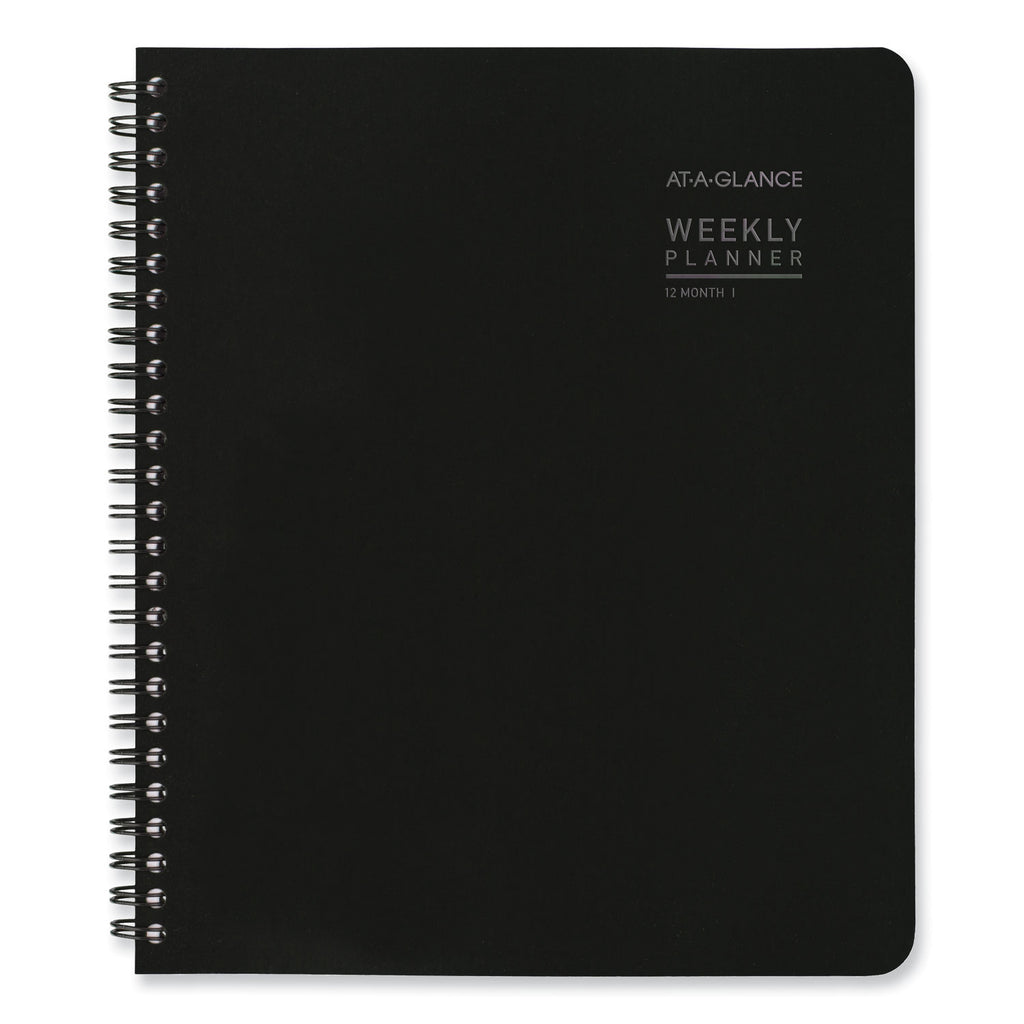 Contempo Lite Academic Year Weekly/Monthly Planner, 8.75 x 7.87, Black Cover, 12-Month (July to June) 2023 to 2024