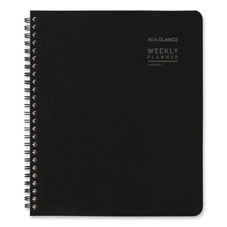 Contempo Lite Academic Year Weekly/Monthly Planner, 8.75 x 7.87, Black Cover, 12-Month (July to June) 2023 to 2024