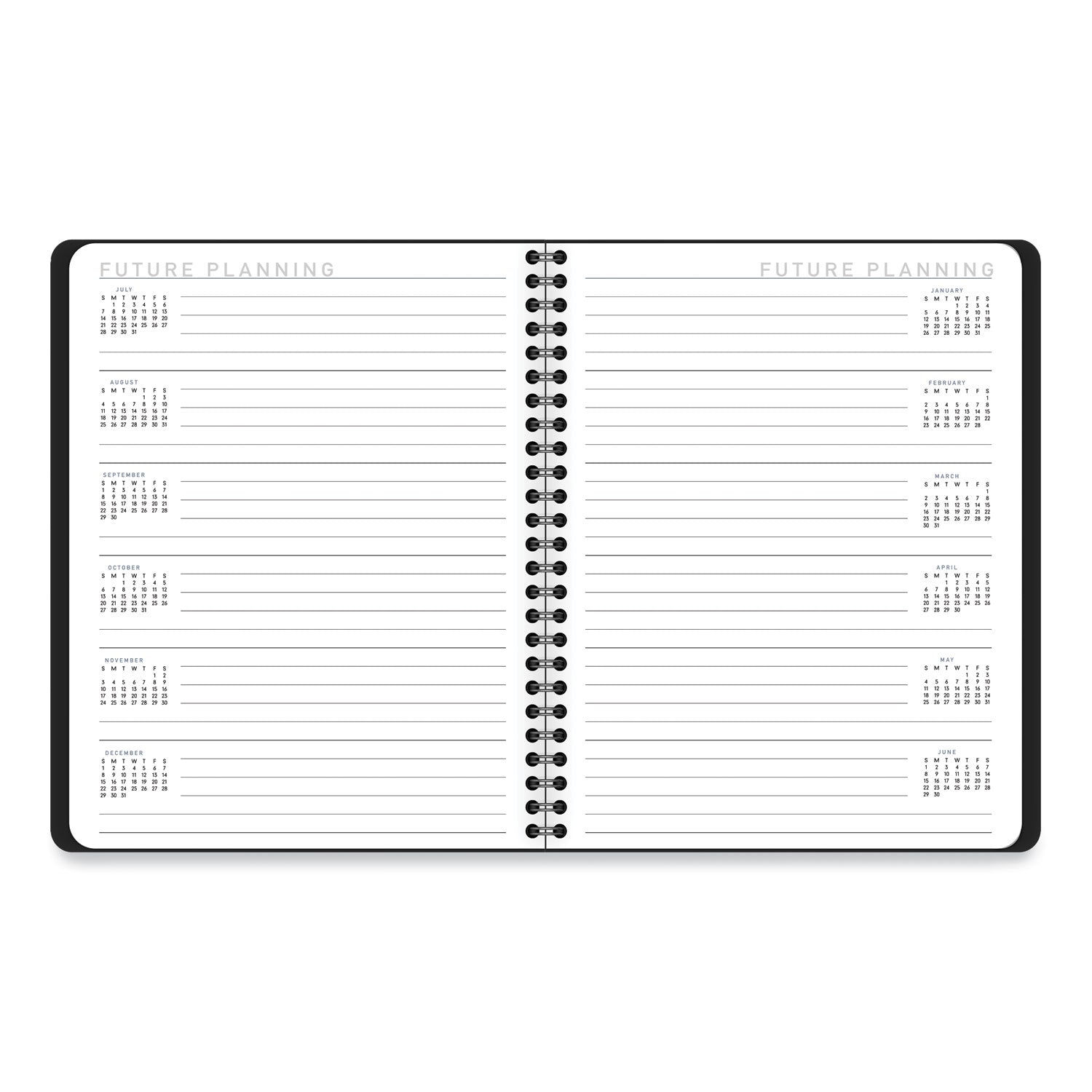 Contempo Lite Academic Year Weekly/Monthly Planner, 8.75 x 7.87, Black Cover, 12-Month (July to June) 2023 to 2024