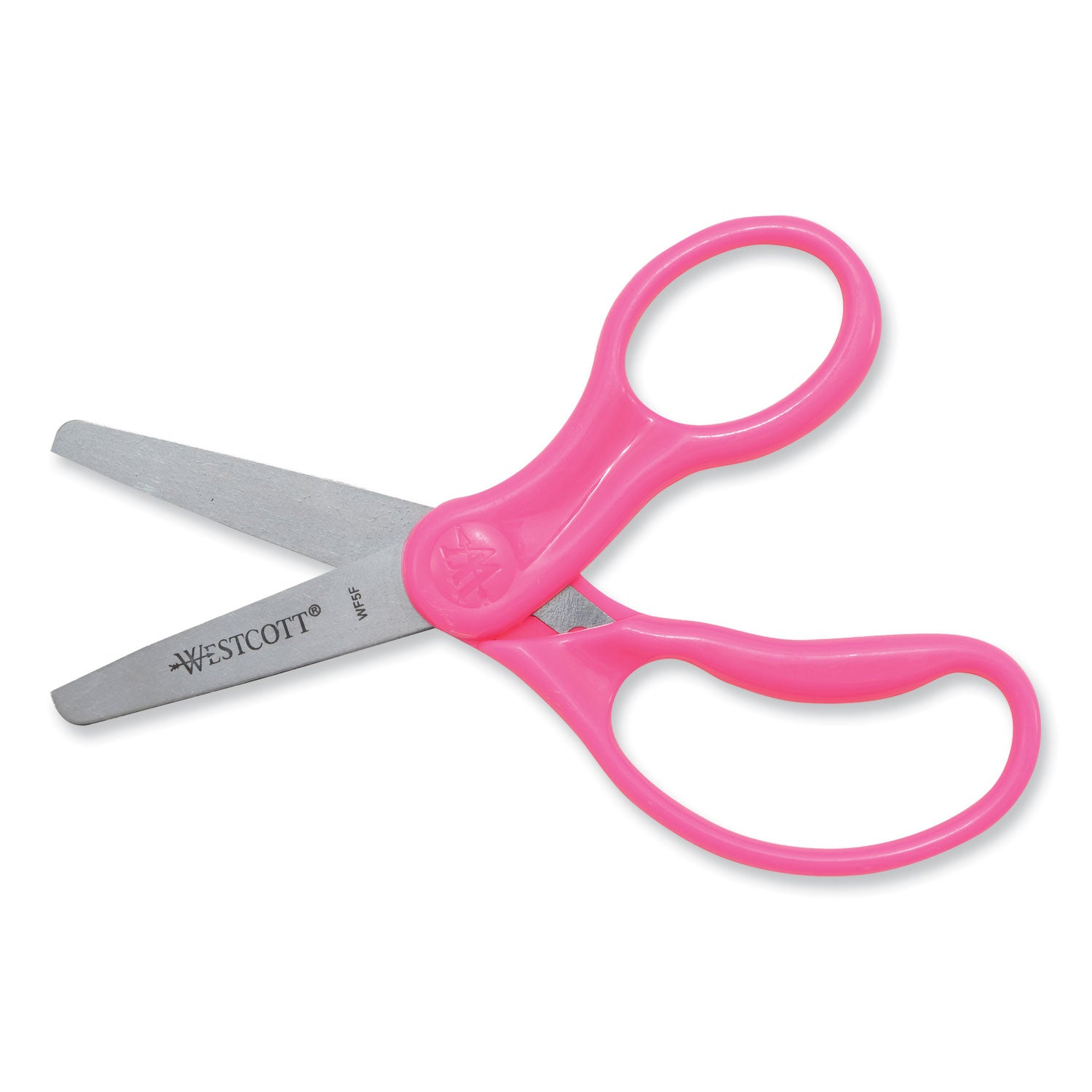 For Kids Scissors, Blunt Tip, 5" Long, 1.75" Cut Length, Assorted Straight Handles, 12/Pack - 