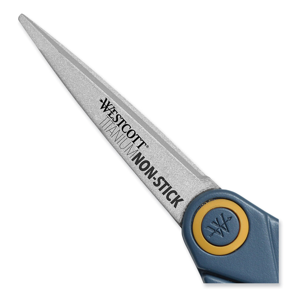 Titanium Bonded Scissors, 5" Long, Gray/Orange Straight Handle