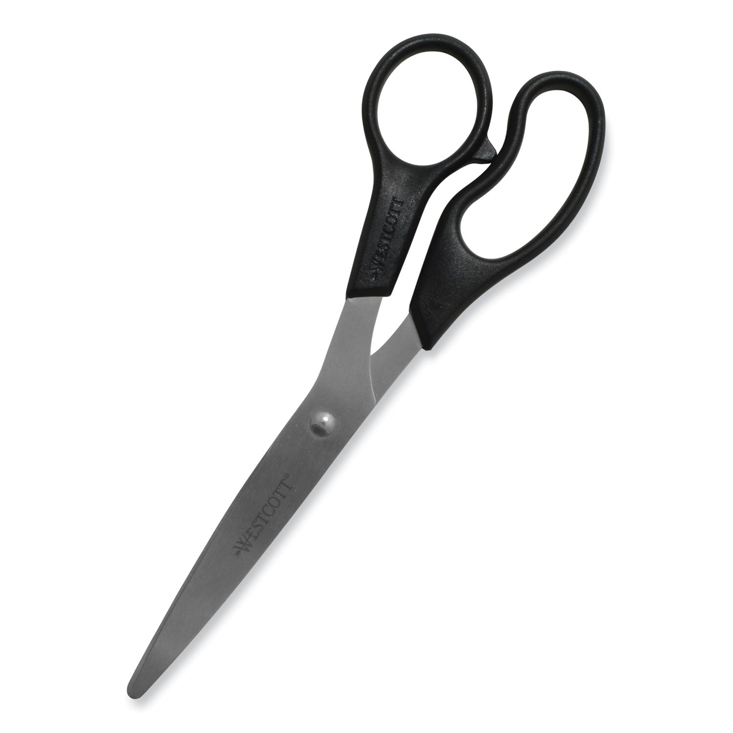 Value Line Stainless Steel Shears, 8" Long, 3.5" Cut Length, Black Straight Handle - 