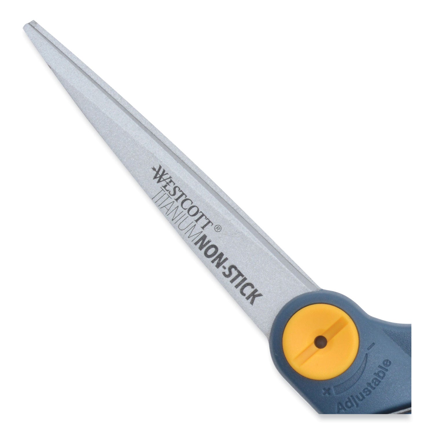 Non-Stick Titanium Bonded Scissors, 8" Long, 3.25" Cut Length, Gray/Yellow Bent Handle - 