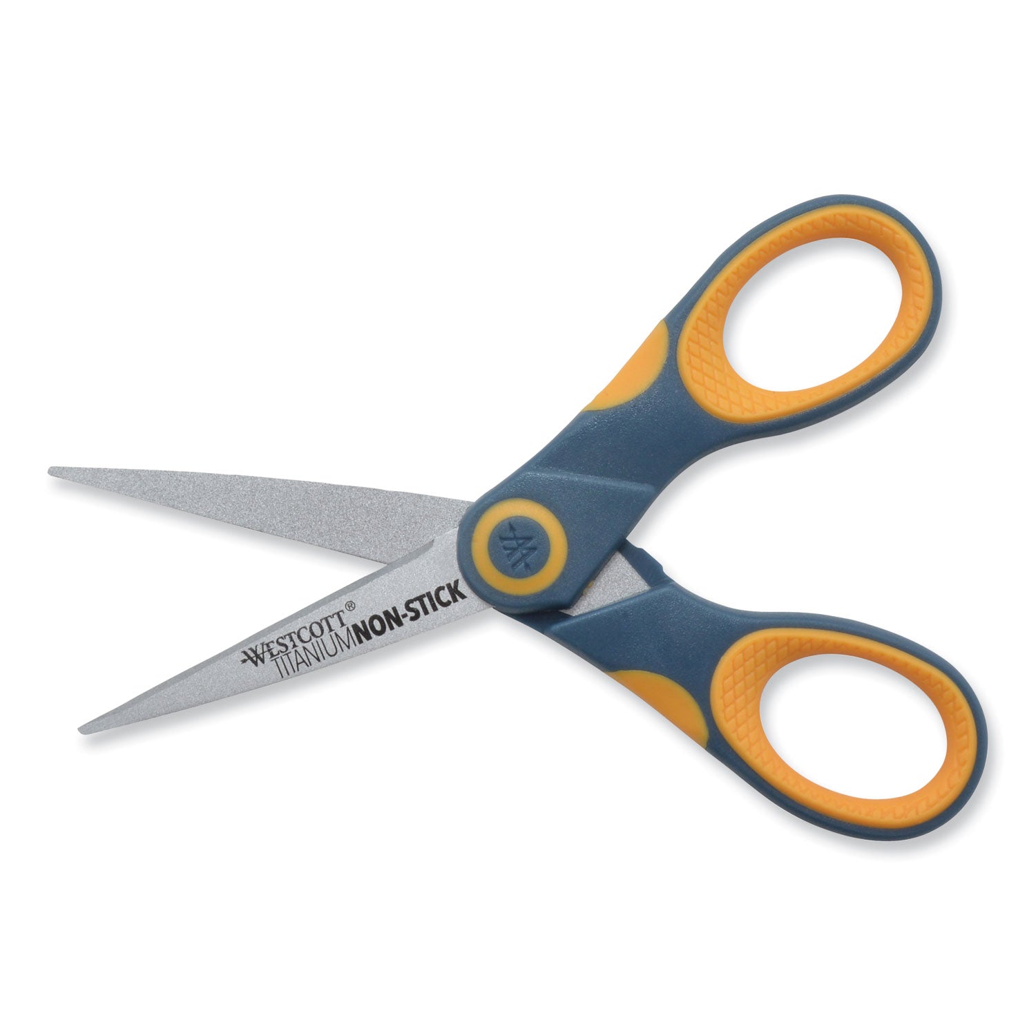 Titanium Bonded Scissors, 5" Long, Gray/Orange Straight Handle