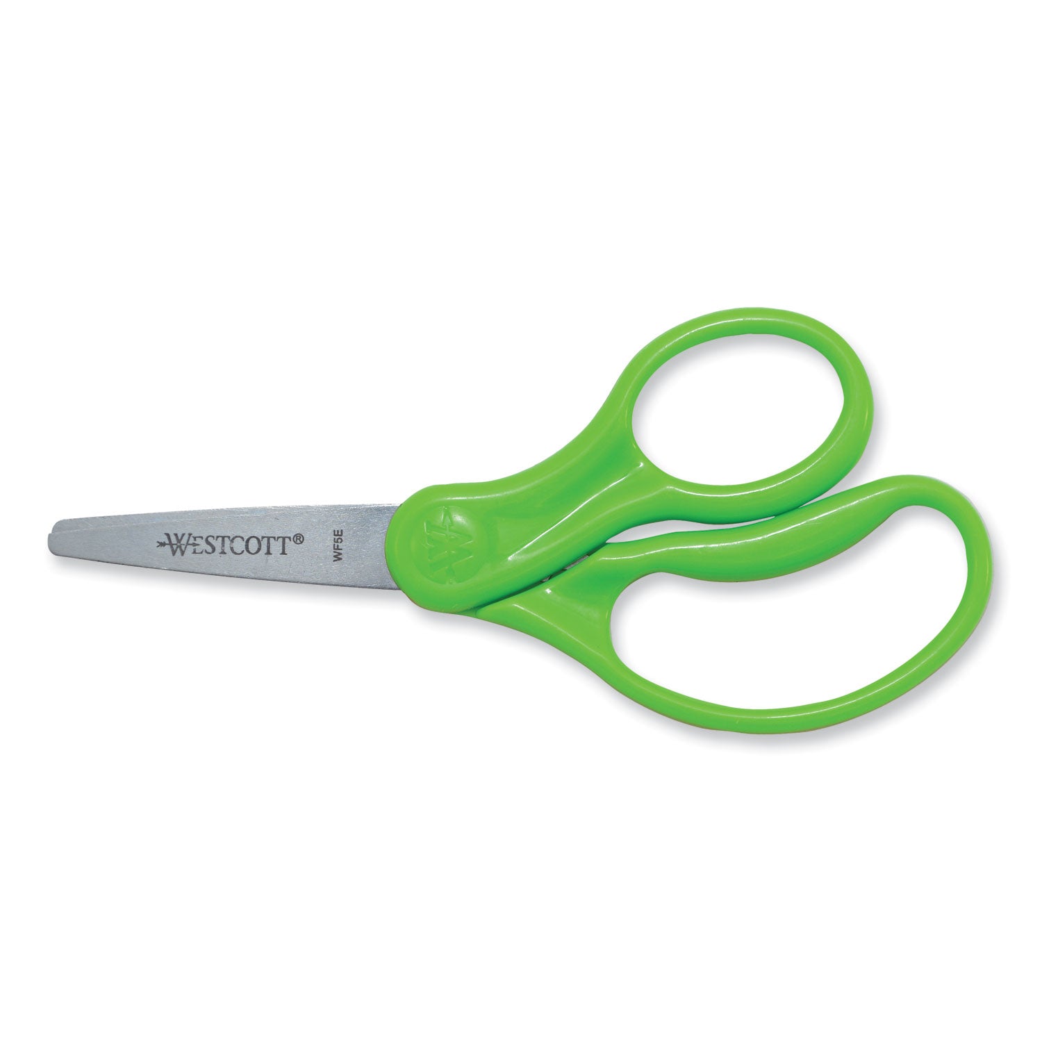 For Kids Scissors, Pointed Tip, 5" Long, 1.75" Cut Length, Assorted Straight Handles, 12/Pack - 