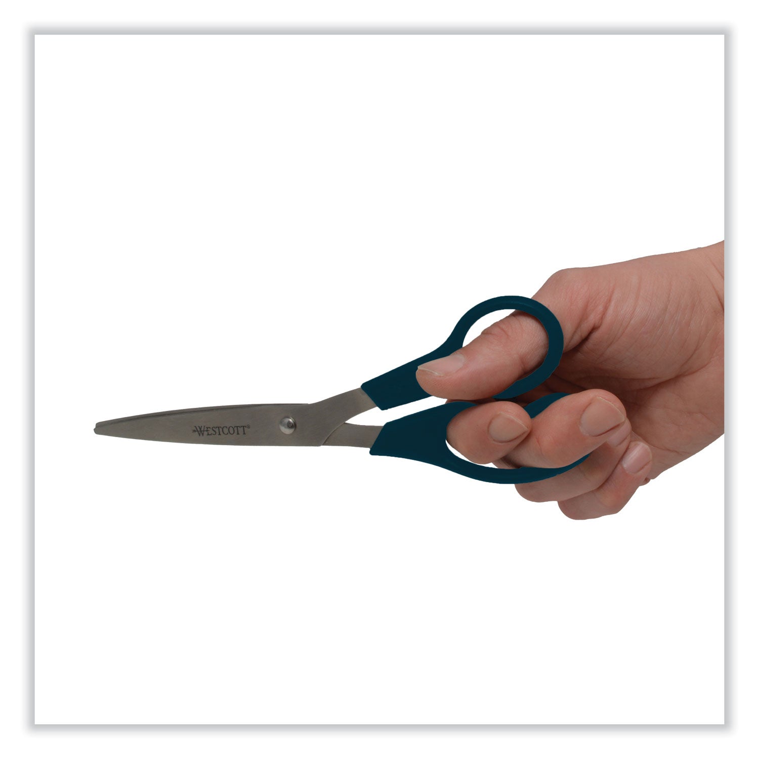 Value Line Stainless Steel Shears, 8" Long, 3.5" Cut Length, Black Straight Handle - 