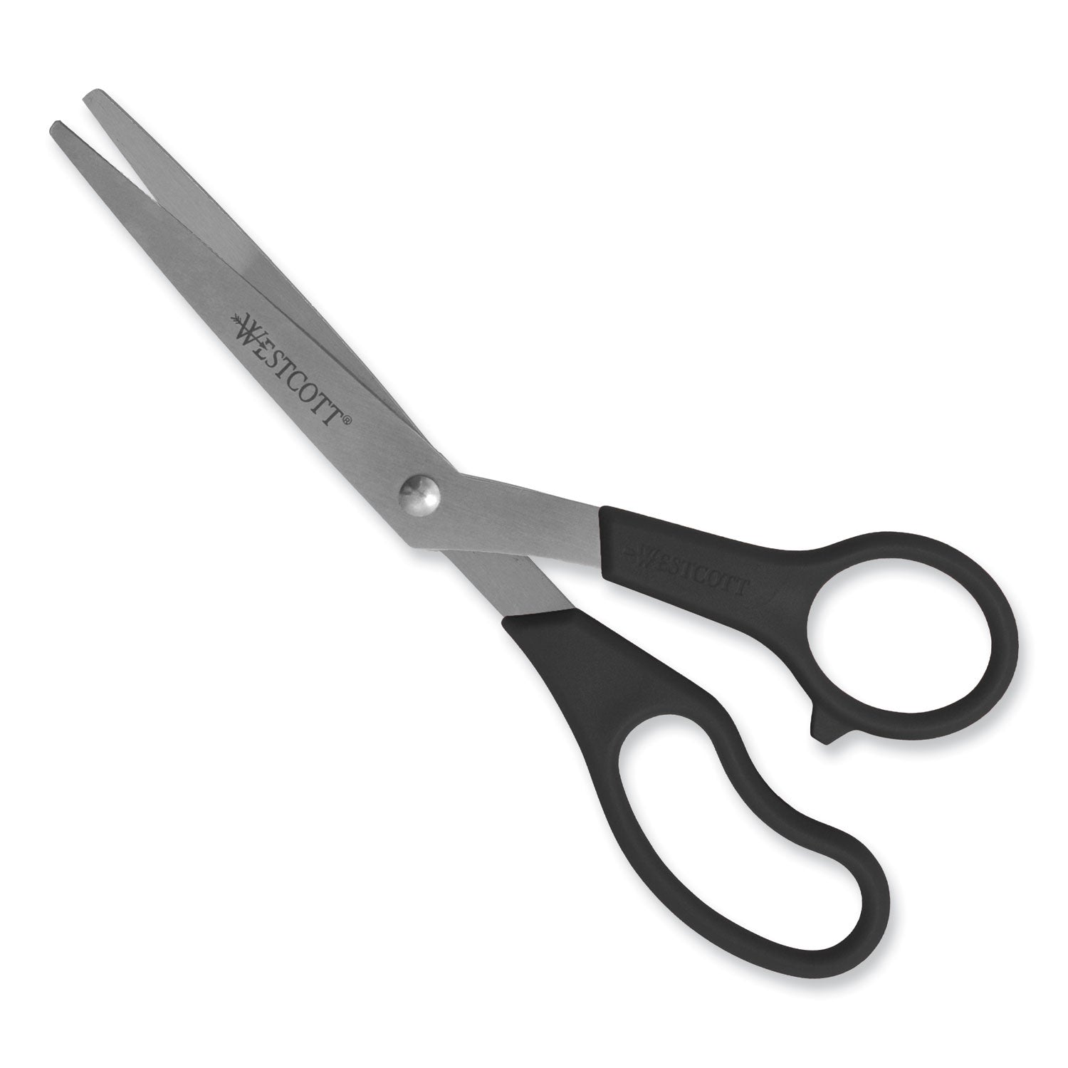 Value Line Stainless Steel Shears, 8" Long, 3.5" Cut Length, Black Offset Handles, 3/Pack - 