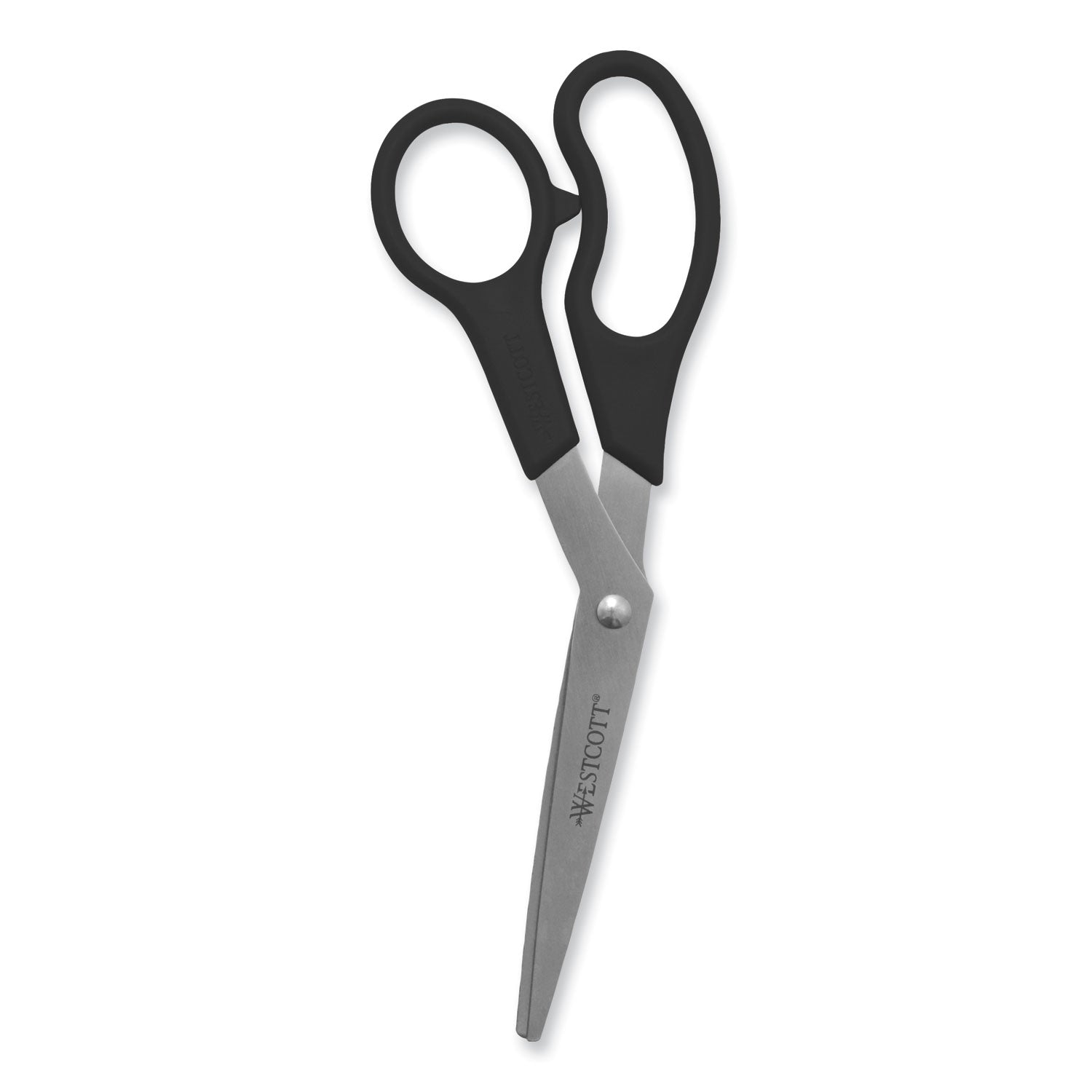 Value Line Stainless Steel Shears, 8" Long, 3.5" Cut Length, Black Offset Handles, 3/Pack - 