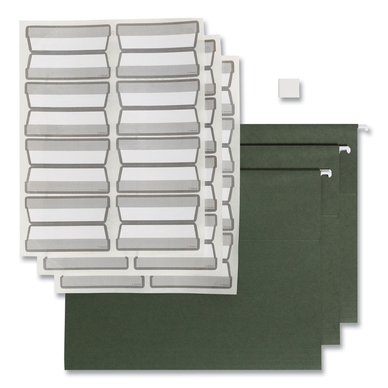 100%-recycled-hanging-file-folders-with-protab-kit-letter-size-1-3-cut-standard-green_smd64195 - 1