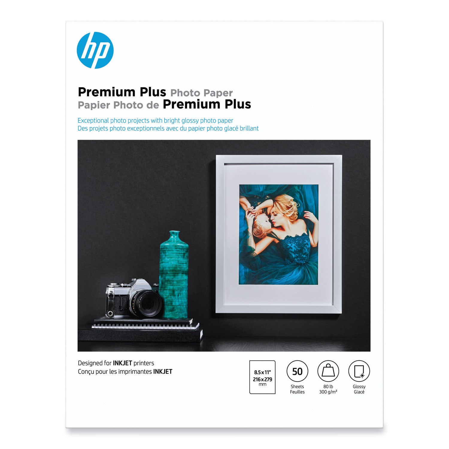 Premium Plus Photo Paper, 11.5 mil, 8.5 x 11, Glossy White, 50/Pack - 