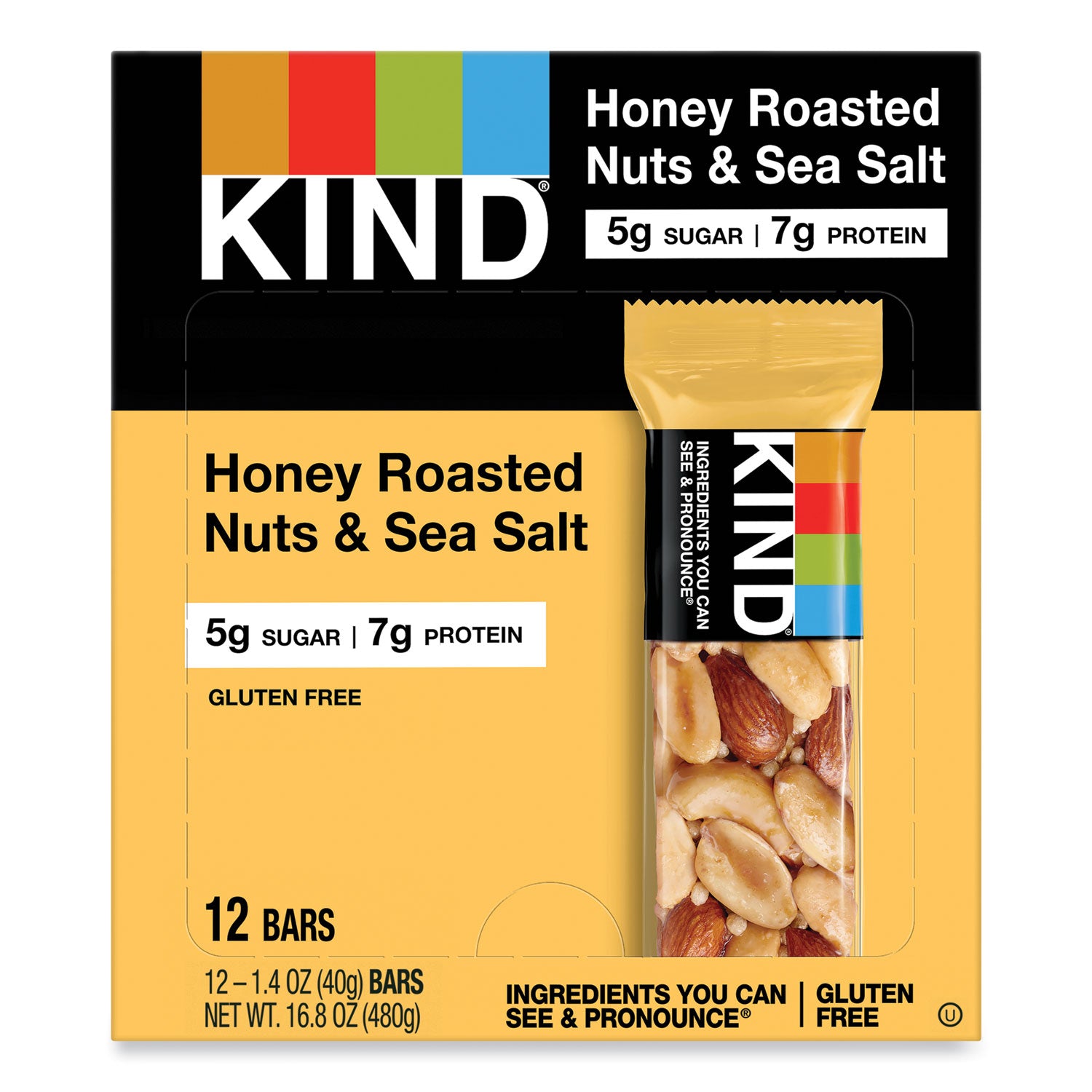 nuts-and-spices-bar-honey-roasted-nuts-sea-salt-14-oz-bar-12-box_knd19990 - 1