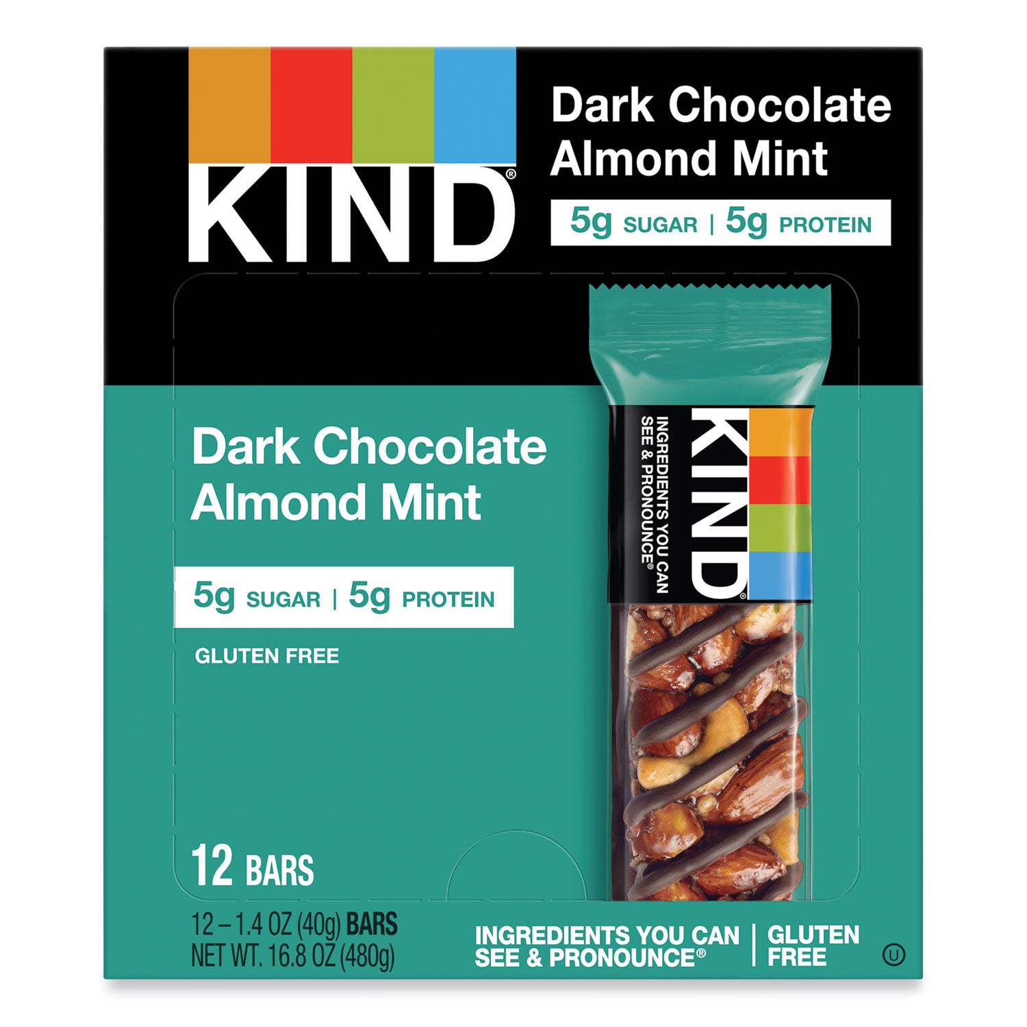 nuts-and-spices-bar-dark-chocolate-almond-mint-14-oz-bar-12-box_knd19988 - 1