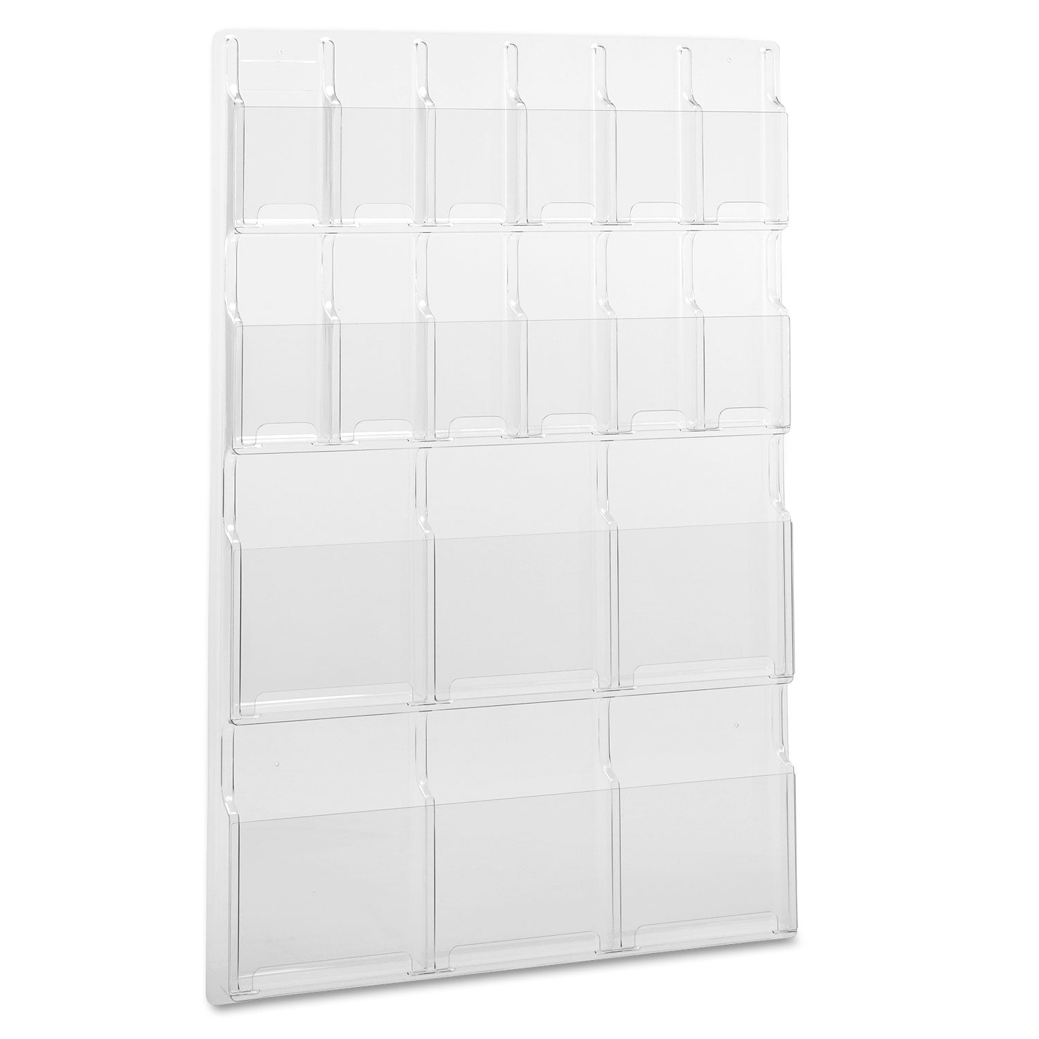 Reveal Clear Literature Displays, 18 Compartments, 30w x 2d x 45h, Clear - 