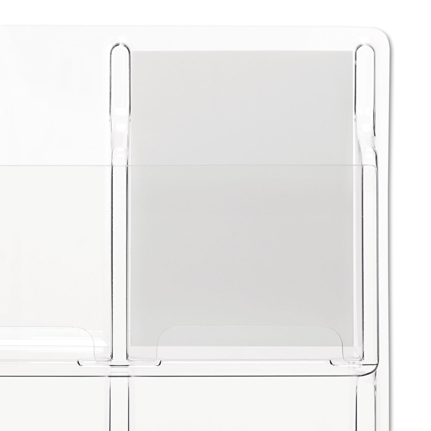 Reveal Clear Literature Displays, 9 Compartments, 30w x 2d x 36.75h, Clear - 