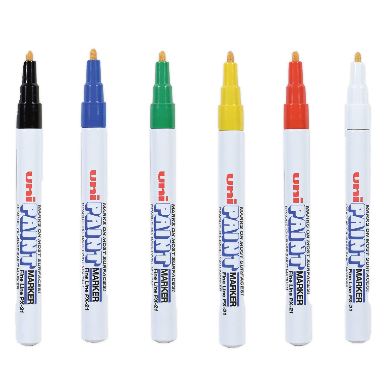 Permanent Marker, Fine Bullet Tip, Assorted Colors, 6/Set