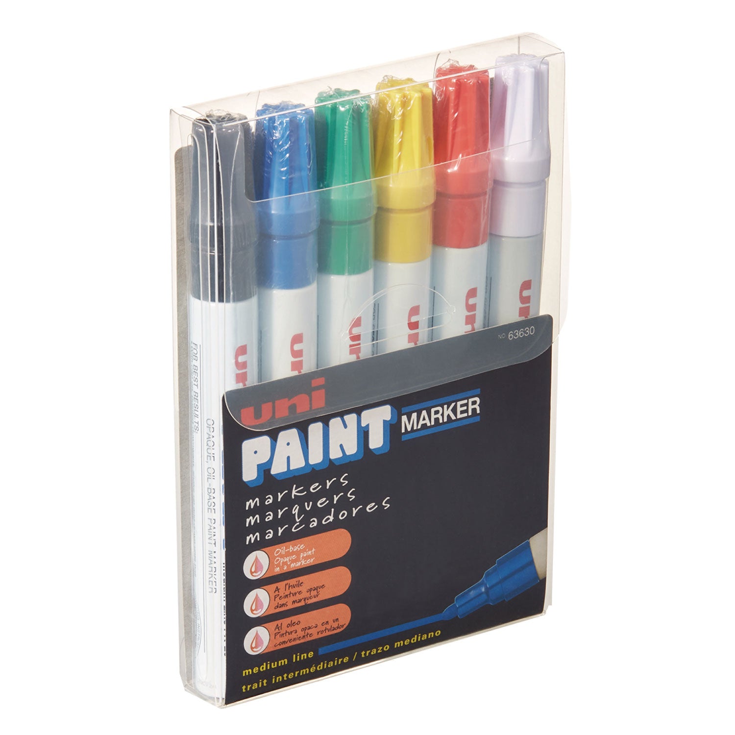 permanent-marker-medium-bullet-tip-assorted-colors-6-set_ubc63630 - 1