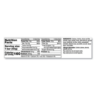Plus Nutrition Boost Bar, Dk ChocolateCherryCashew/Antioxidants, 1.4 oz, 12/Box