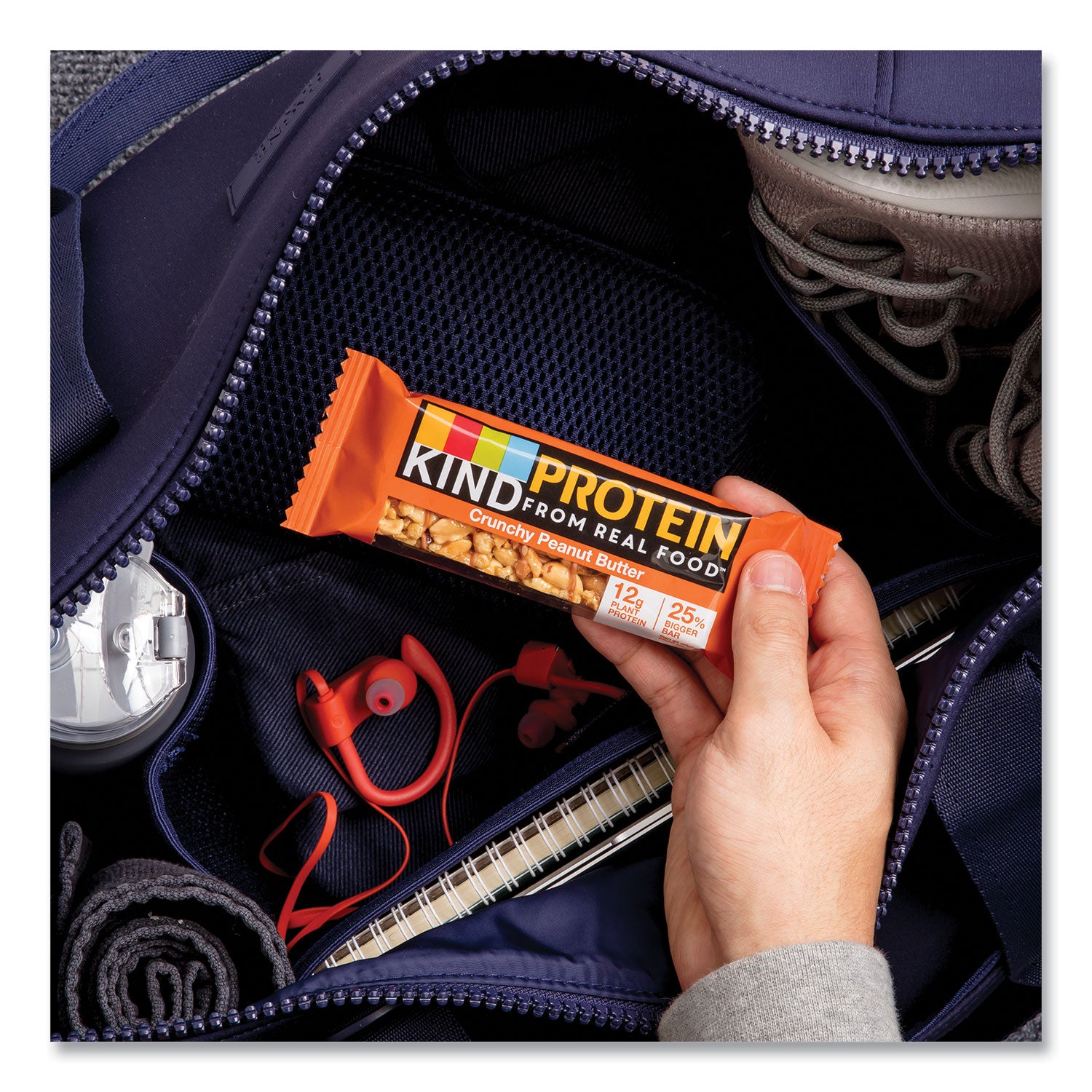 Protein Bars, Crunchy Peanut Butter, 1.76 oz, 12/Pack
