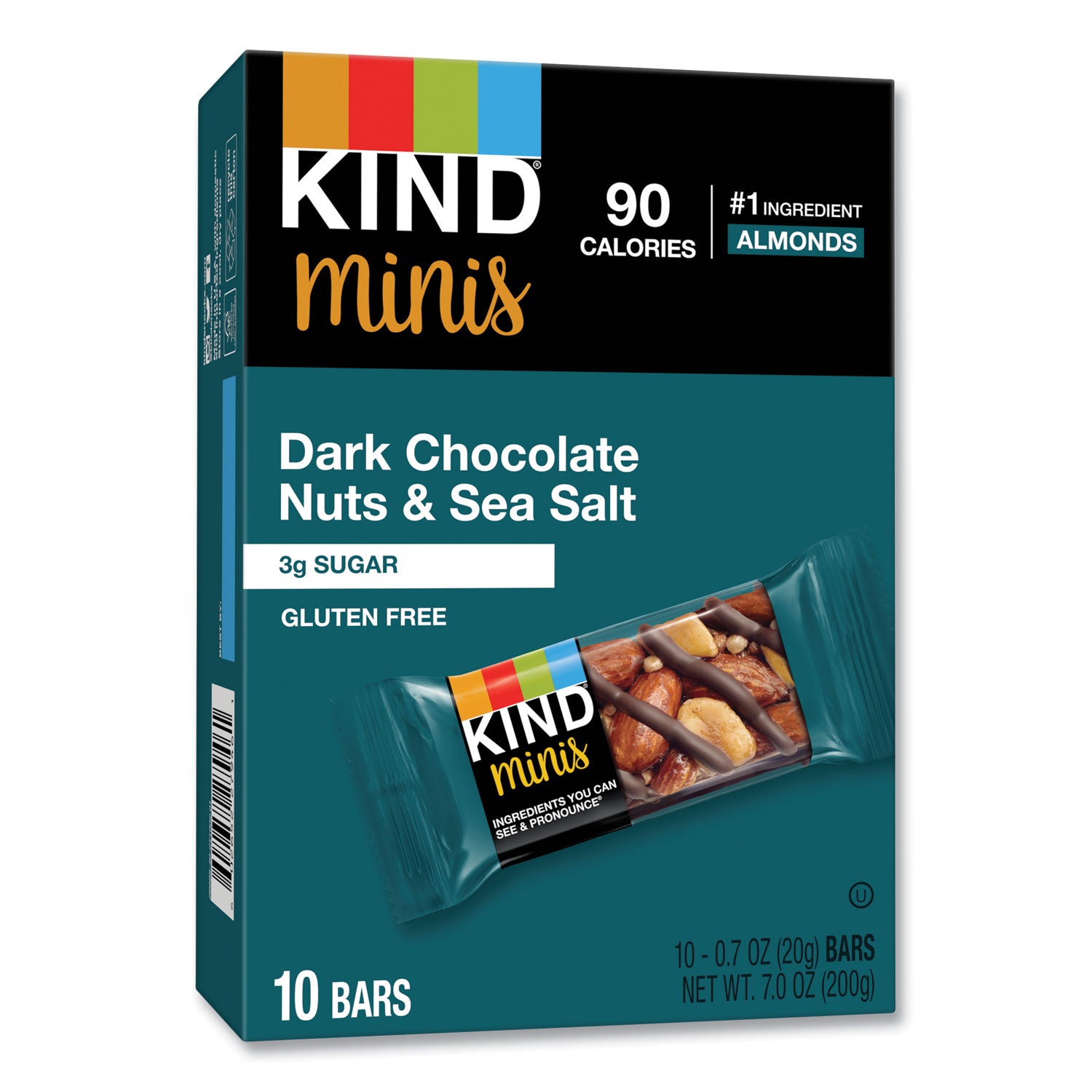 Minis, Dark Chocolate Nuts/Sea Salt, 0.7 oz, 10/Pack