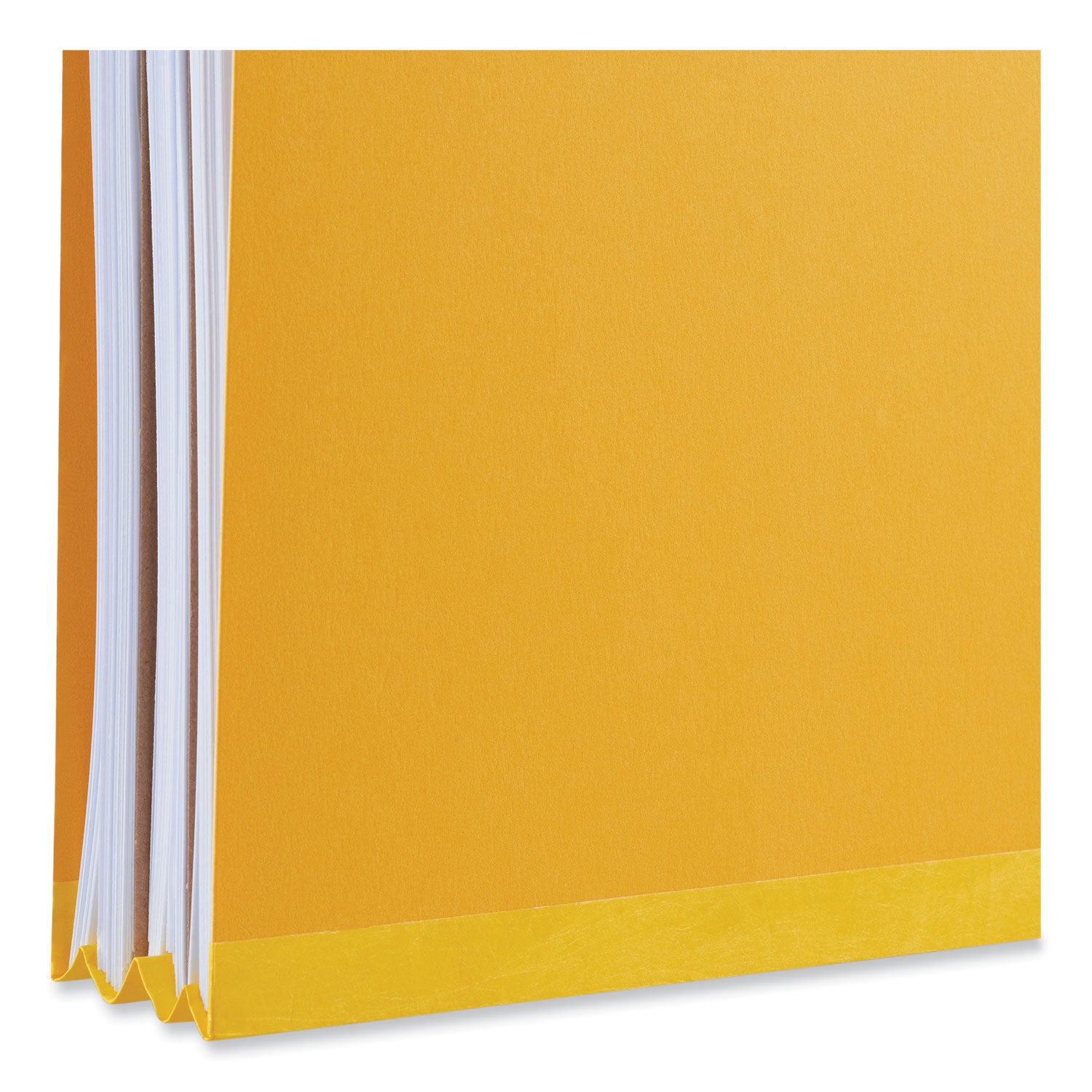 Bright Colored Pressboard Classification Folders, 2" Expansion, 1 Divider, 4 Fasteners, Letter Size, Yellow Exterior, 10/Box - 