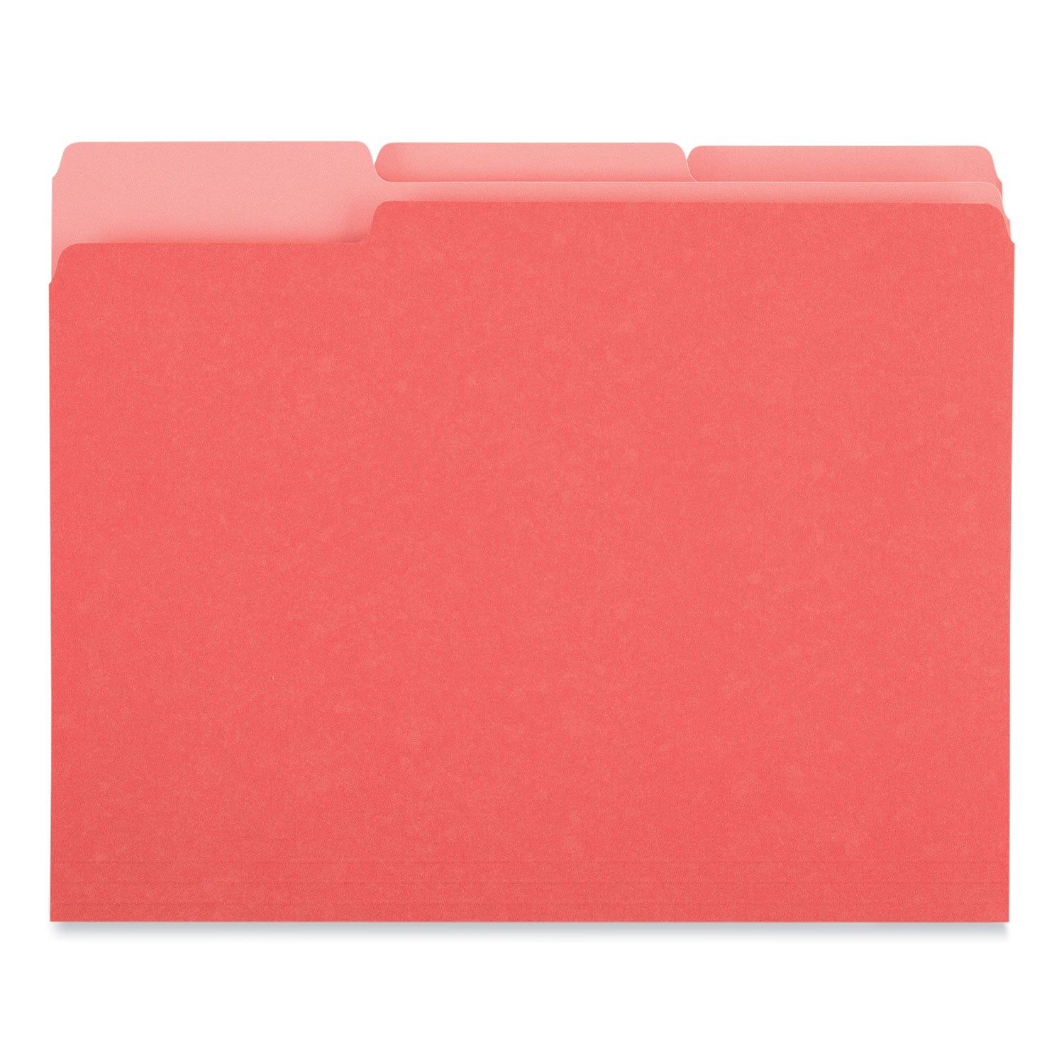 Interior File Folders, 1/3-Cut Tabs: Assorted, Letter Size, 11-pt Stock, Red, 100/Box - 