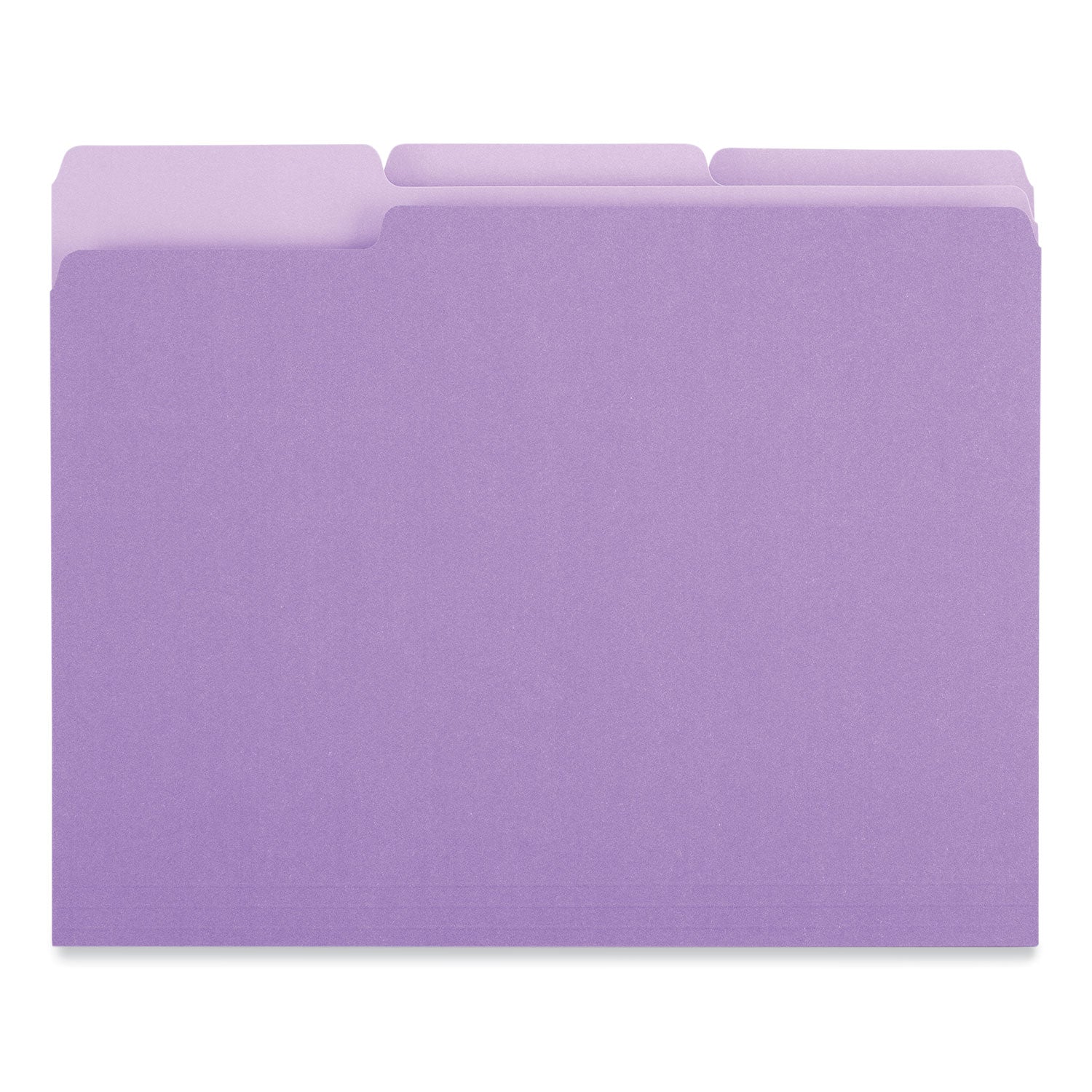 Interior File Folders, 1/3-Cut Tabs: Assorted, Letter Size, 11-pt Stock, Violet, 100/Box - 
