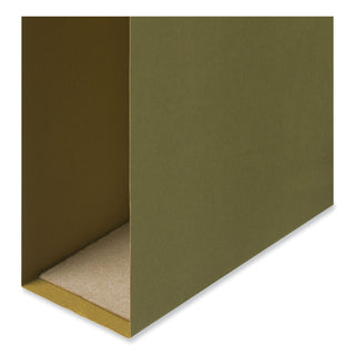 Box Bottom Hanging File Folders, 2" Capacity, Legal Size, 1/5-Cut Tabs, Standard Green, 25/Box - 