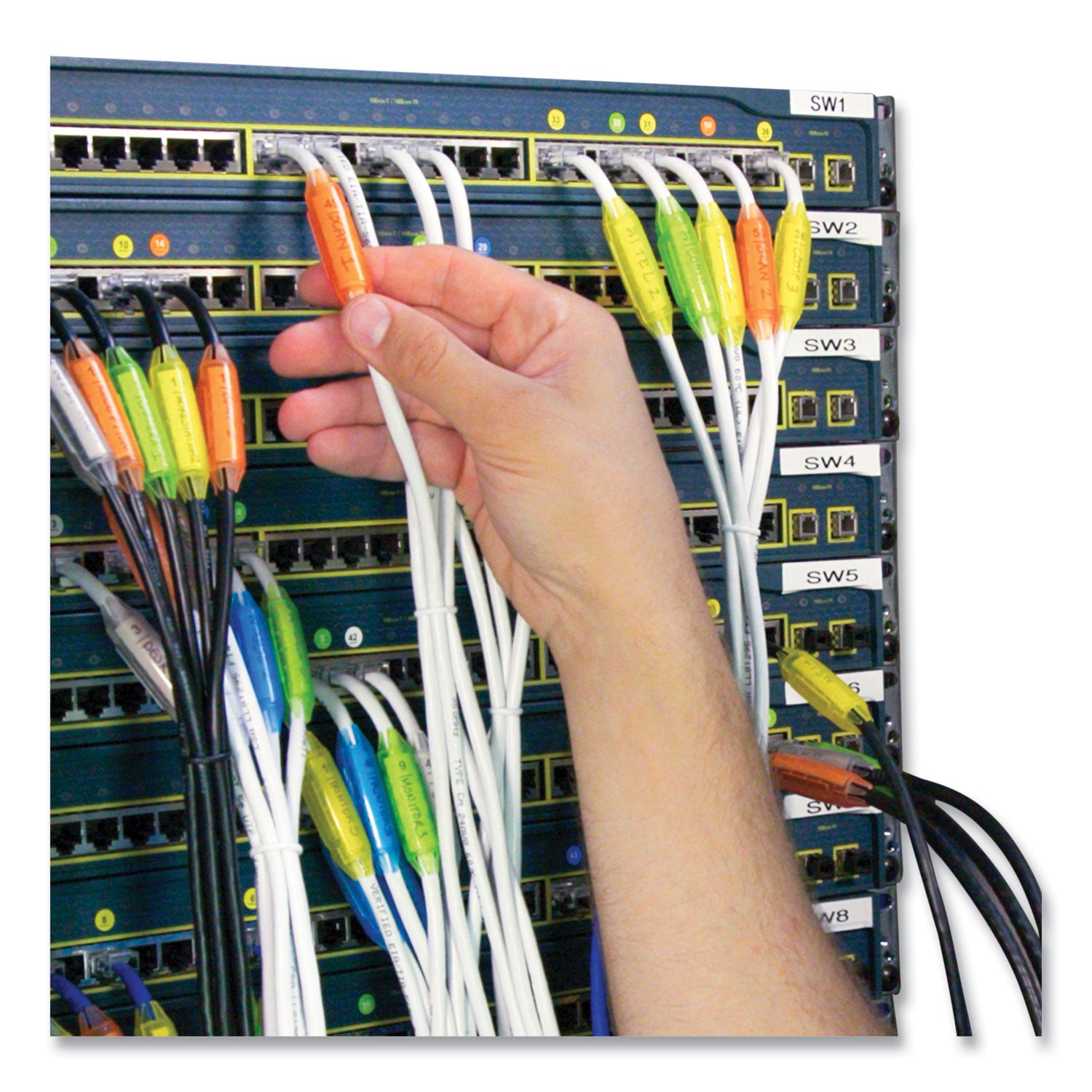 Cord ID PRO, (12) Cable Identifiers, (12) Device Stickers, (12) Customizable Inserts