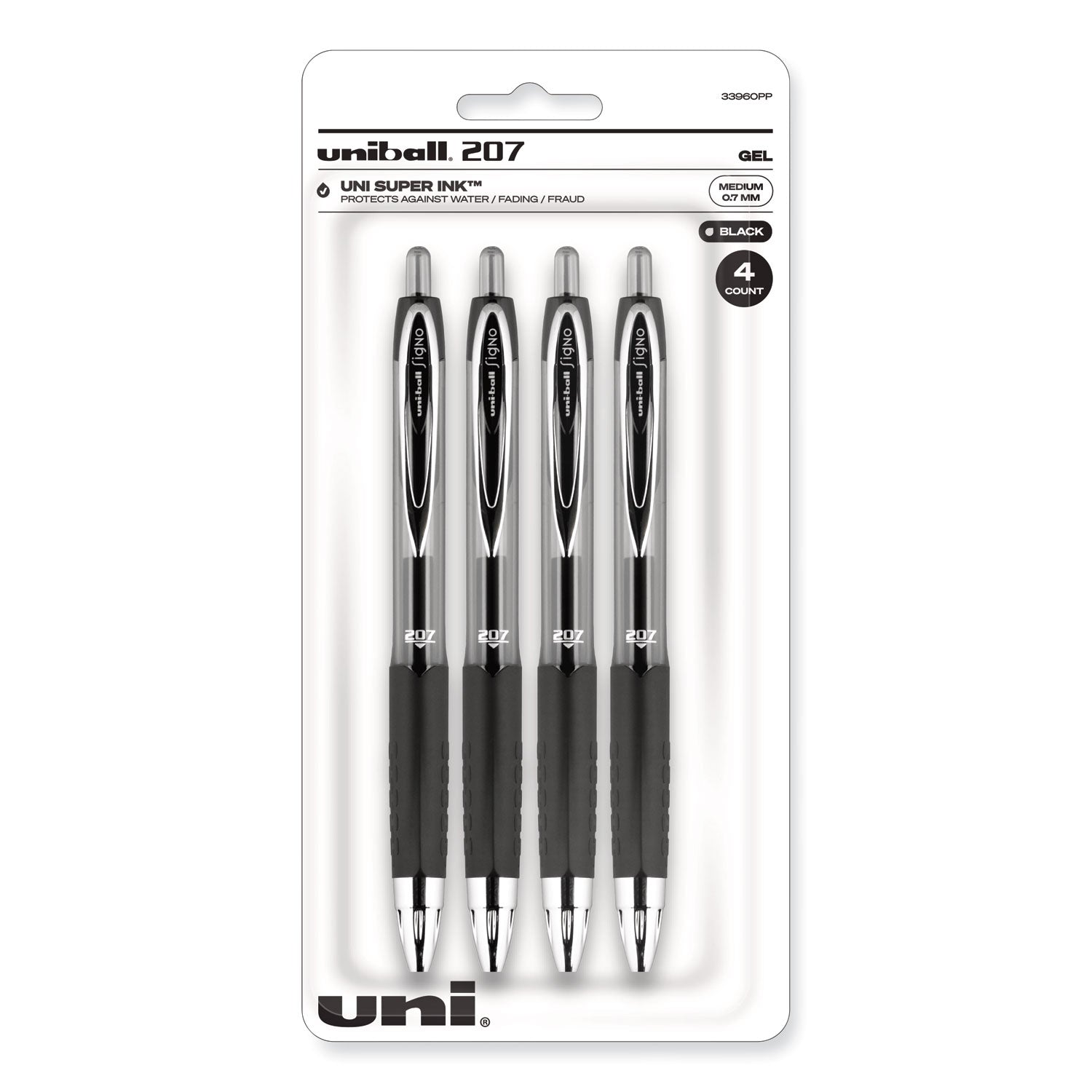 signo-207-gel-pen-retractable-medium-07-mm-black-ink-smoke-black-barrel-4-pack_ubc33960pp - 1