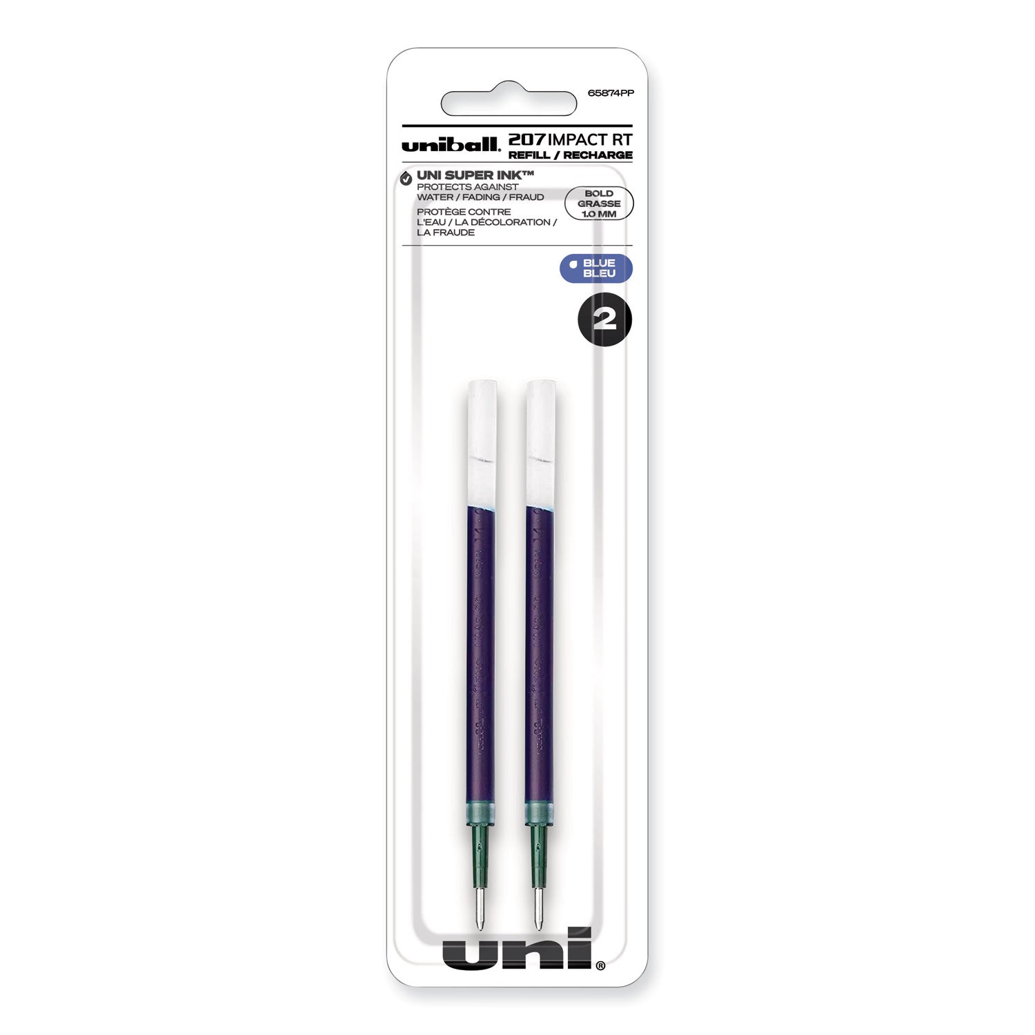 207-impact-rt-gel-retractable-pen-refills-bold-1-mm-conical-tip-blue-ink-2-pack_ubc65874pp - 1