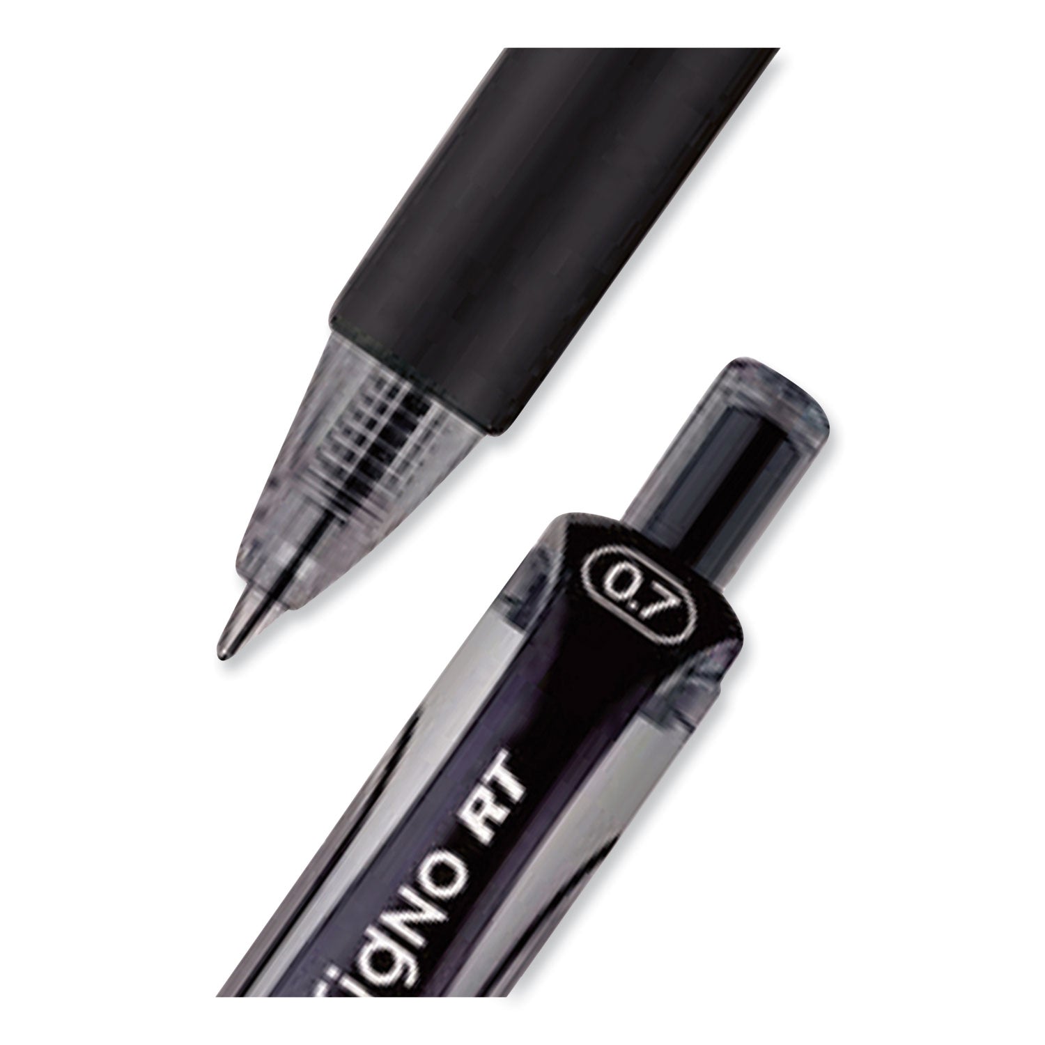 signo-gel-pen-retractable-medium-07-mm-black-ink-silver-black-barrel-dozen_ubc65940 - 5