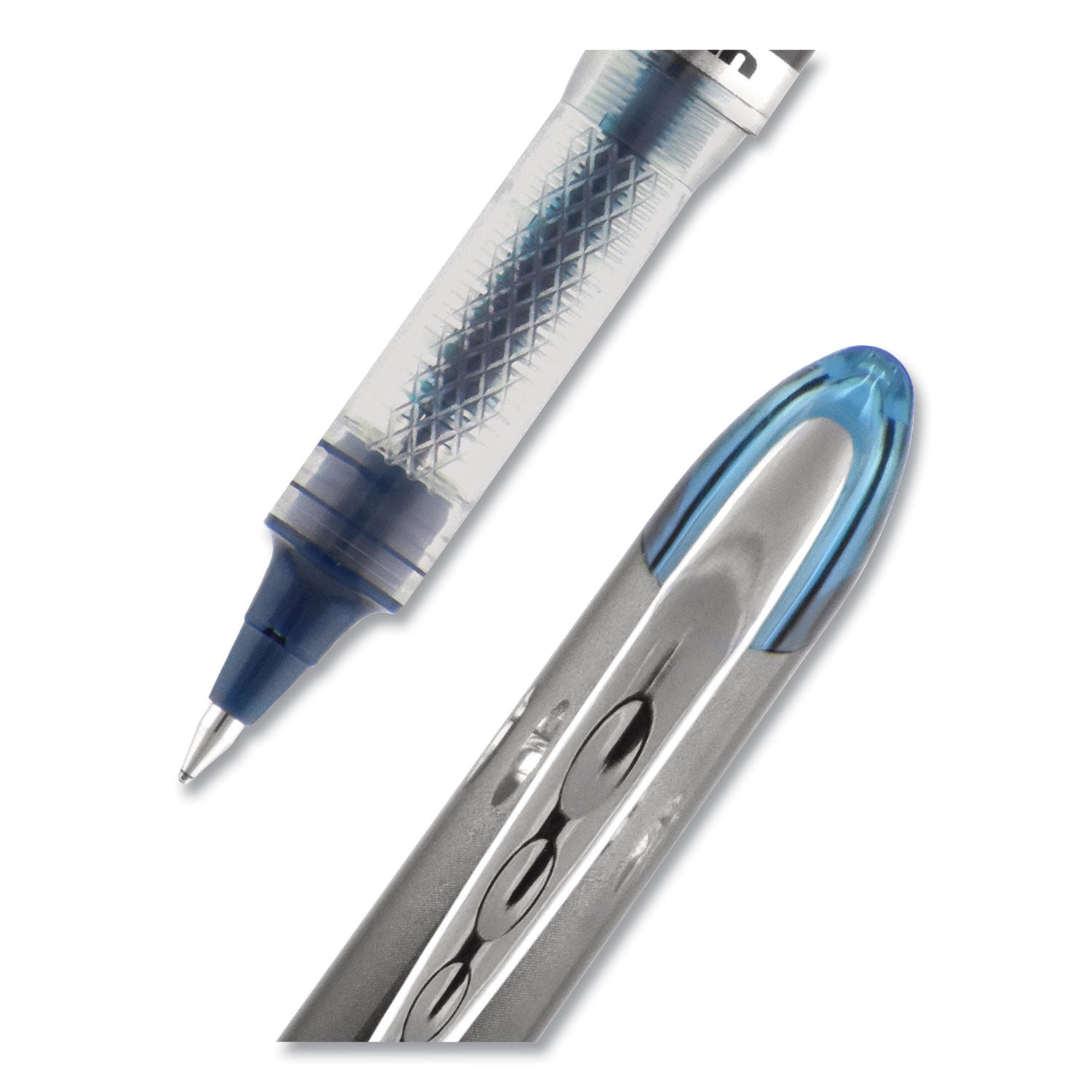 vision-elite-blx-series-hybrid-gel-pen-stick-extra-fine-05-mm-blue-infused-black-ink-gray-blue-clear-barrel_ubc69020 - 5