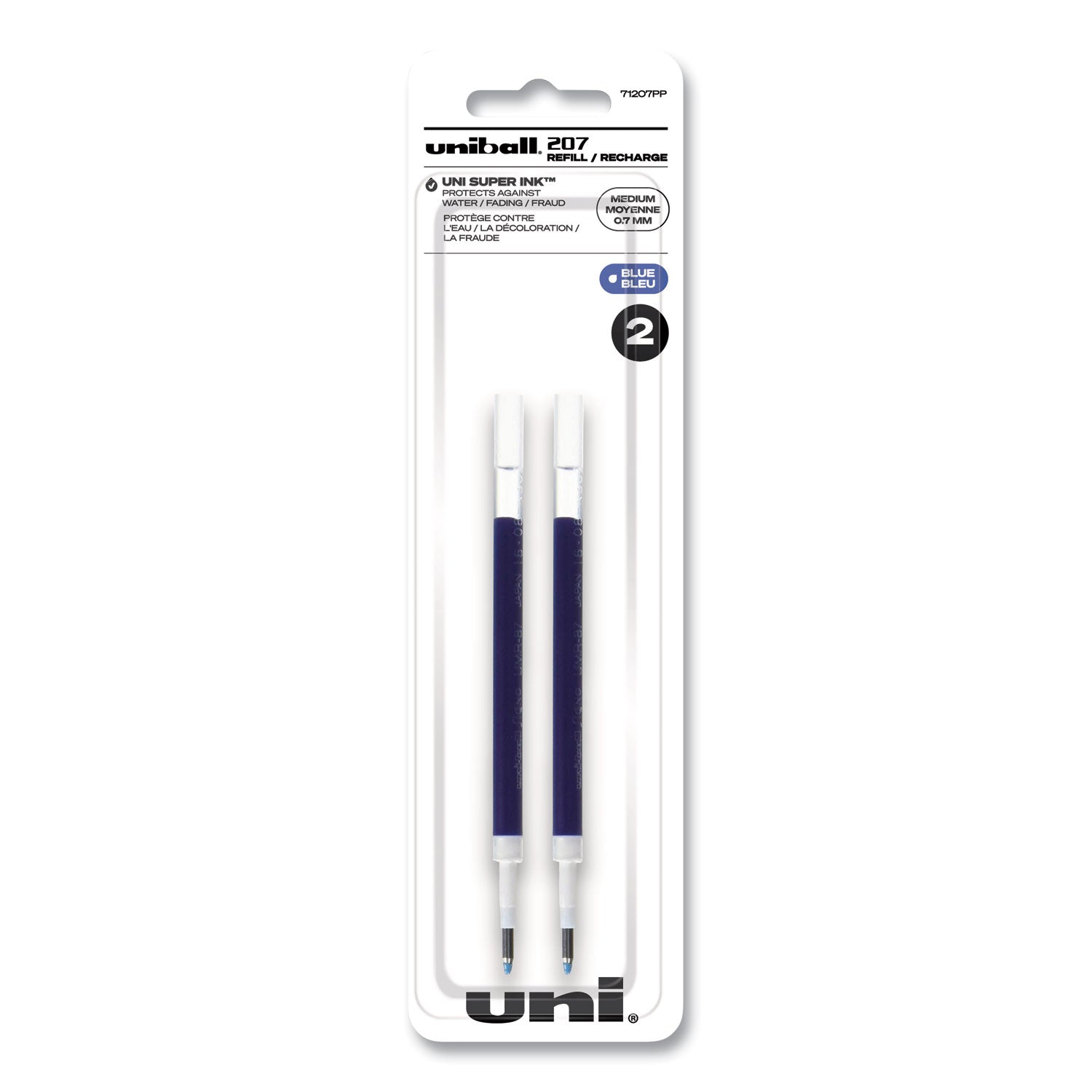 refill-for-signo-gel-207-pens-medium-conical-tip-blue-ink-2-pack_ubc71207pp - 1