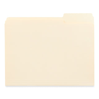 Top Tab File Folders, 1/3-Cut Tabs: Assorted, Letter Size, 0.75" Expansion, Manila, 250/Box