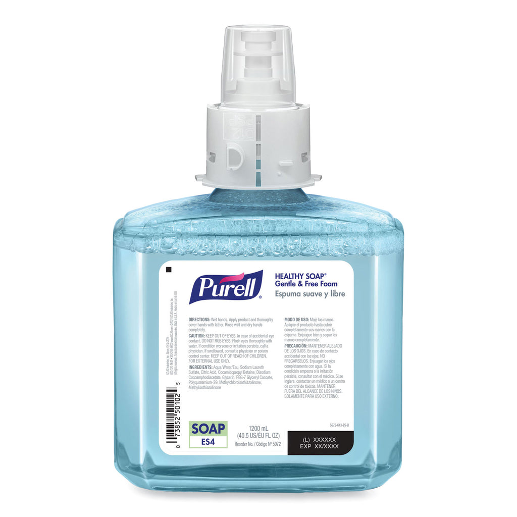 HEALTHY SOAP Gentle and Free Foam, For ES4 Dispensers, Fragrance-Free, 1,200 mL, 2/Carton