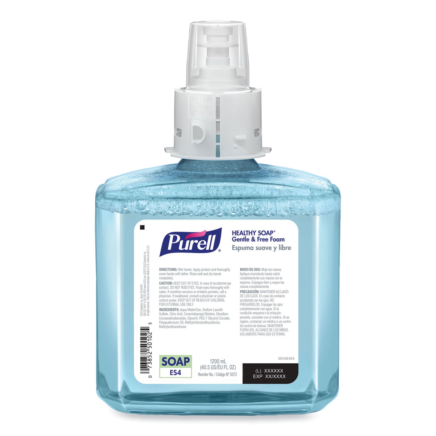 HEALTHY SOAP Gentle and Free Foam, For ES4 Dispensers, Fragrance-Free, 1,200 mL, 2/Carton