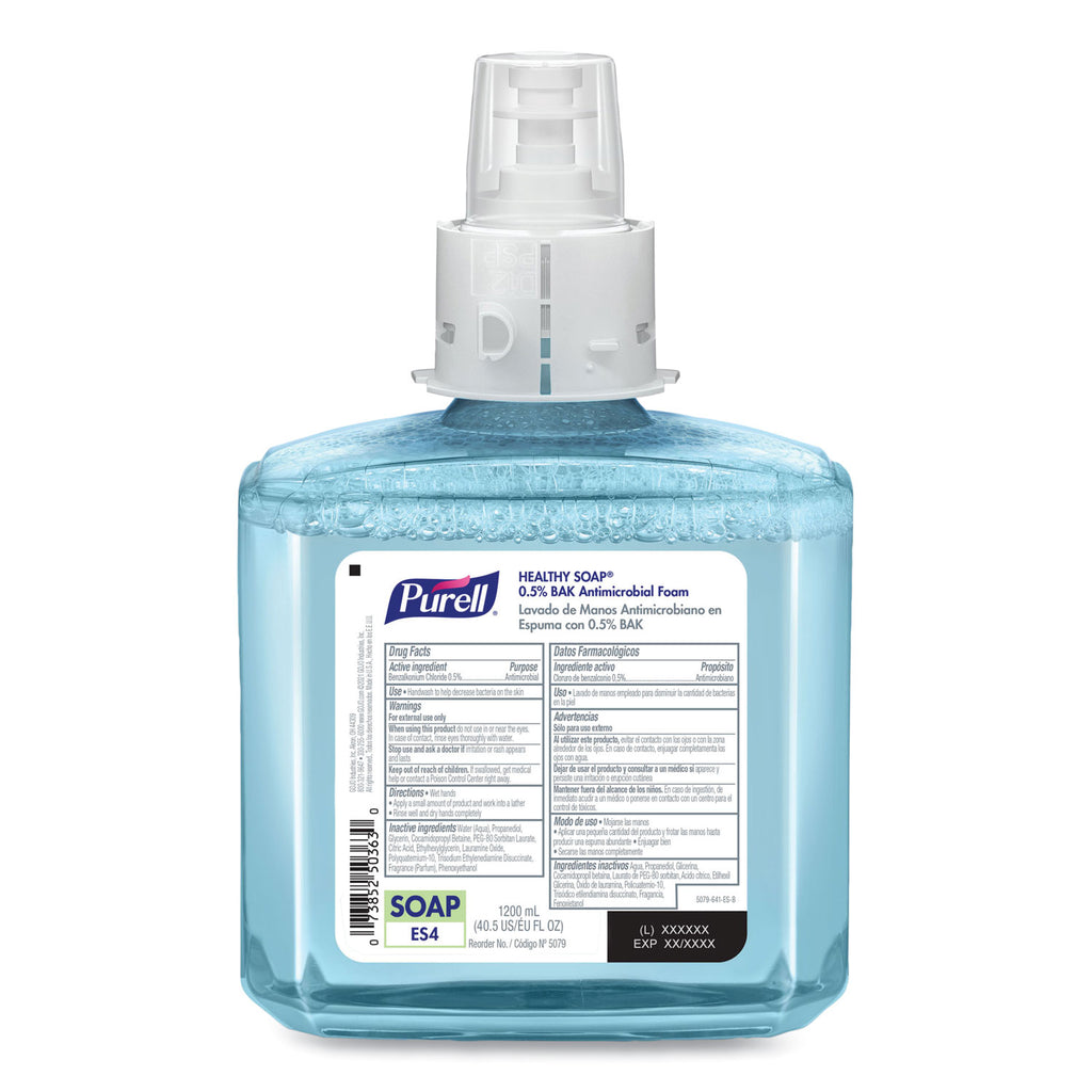 HEALTHY SOAP 0.5% BAK Antimicrobial Foam, For ES4 Dispensers, Light Citrus Floral, 1,200 mL, 2/Carton