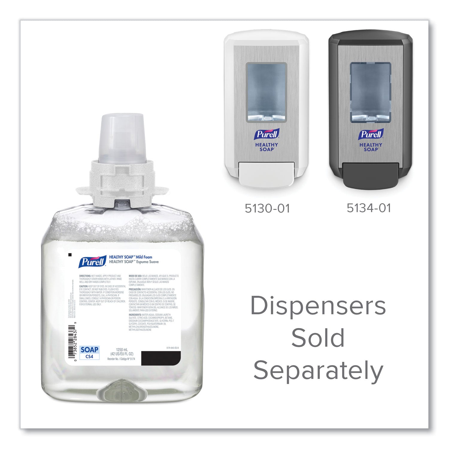 HEALTHY SOAP Mild Foam, For CS4 Dispensers, Fragrance-Free, 1,250 mL, 4/Carton