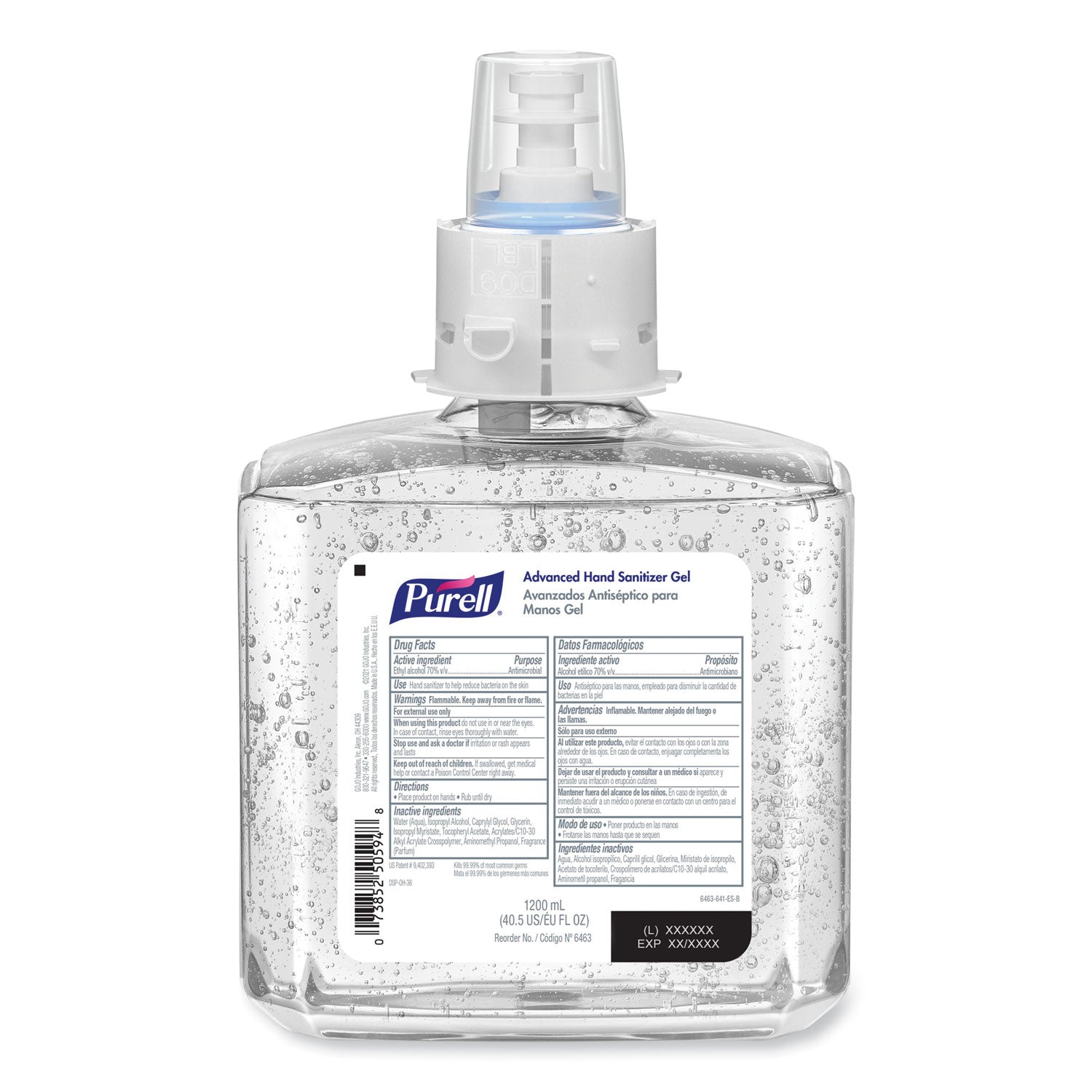 advanced-hand-sanitizer-gel-refill-1200-ml-clean-scent-for-es6-dispensers-2-carton_goj646302 - 2