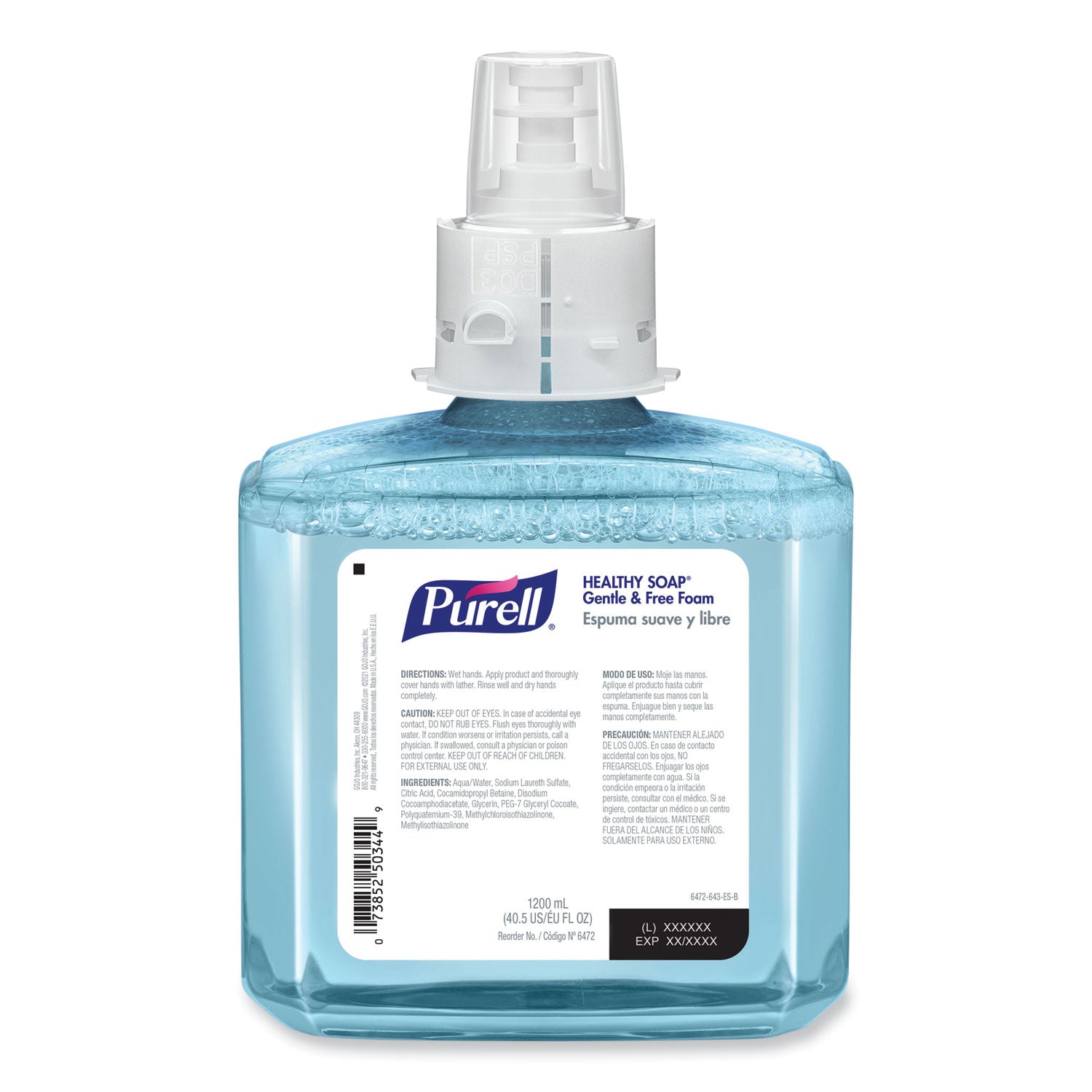 HEALTHY SOAP Gentle and Free Foam, For ES6 Dispensers, Fragrance-Free, 1,200 mL, 2/Carton